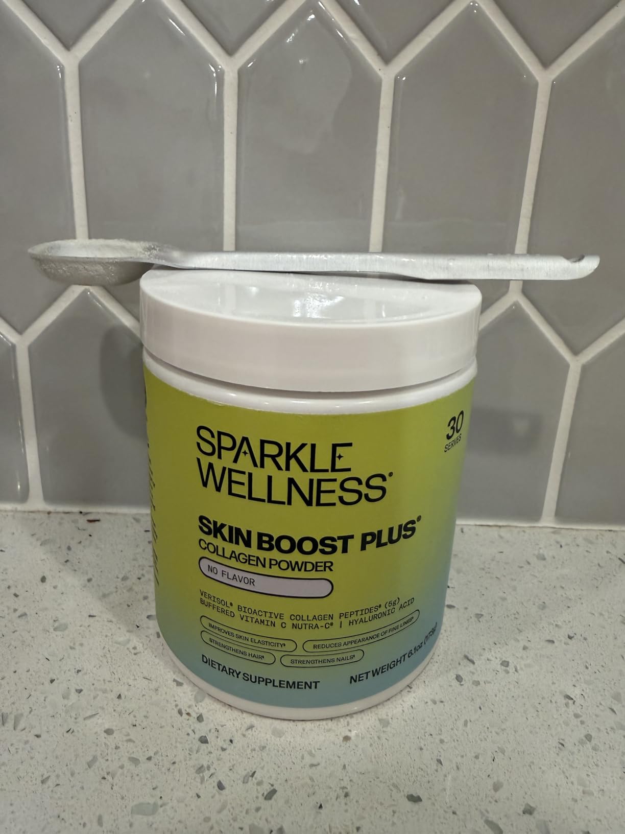 Sparkle Wellness VERISOL Bioactive Hydrolyzed Collagen Peptides | Collagen Powder Supplement with Vitamin C & Hyaluronic Acid for Hair, Skin, and Nail Health | Skin Boost Plus (No Flavor) [30-Serves] customer photo 1