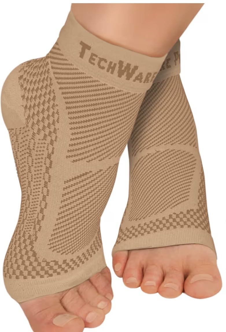 TechWare Pro Ankle Brace Compression Sleeve - Plantar Fasciitis Sock. Relieves Achilles Tendonitis. Foot Arch Support Reduces Joint Pain, Swelling & Heel Spur Pain. Injury Recovery Braces for Sports customer photo 2