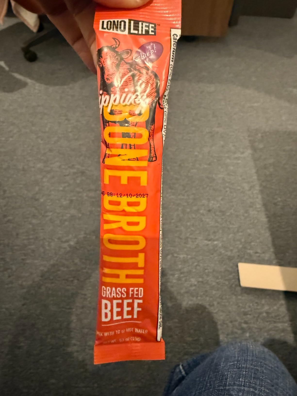 LonoLife Beef Bone Broth Powder Mix | Grass-Fed, 10g Protein | Collagen-Rich, Keto & Paleo Friendly | Natural Ingredients | 10 Portable Stick Pack Servings customer photo 2
