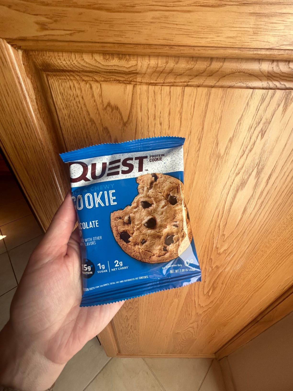 Quest Nutrition Chocolate Chip Protein Cookie, 15g Protein, 1g Sugar, 2g Net Carbs, Keto Friendly, High Protein, Low Carb; 12 Count customer photo 2