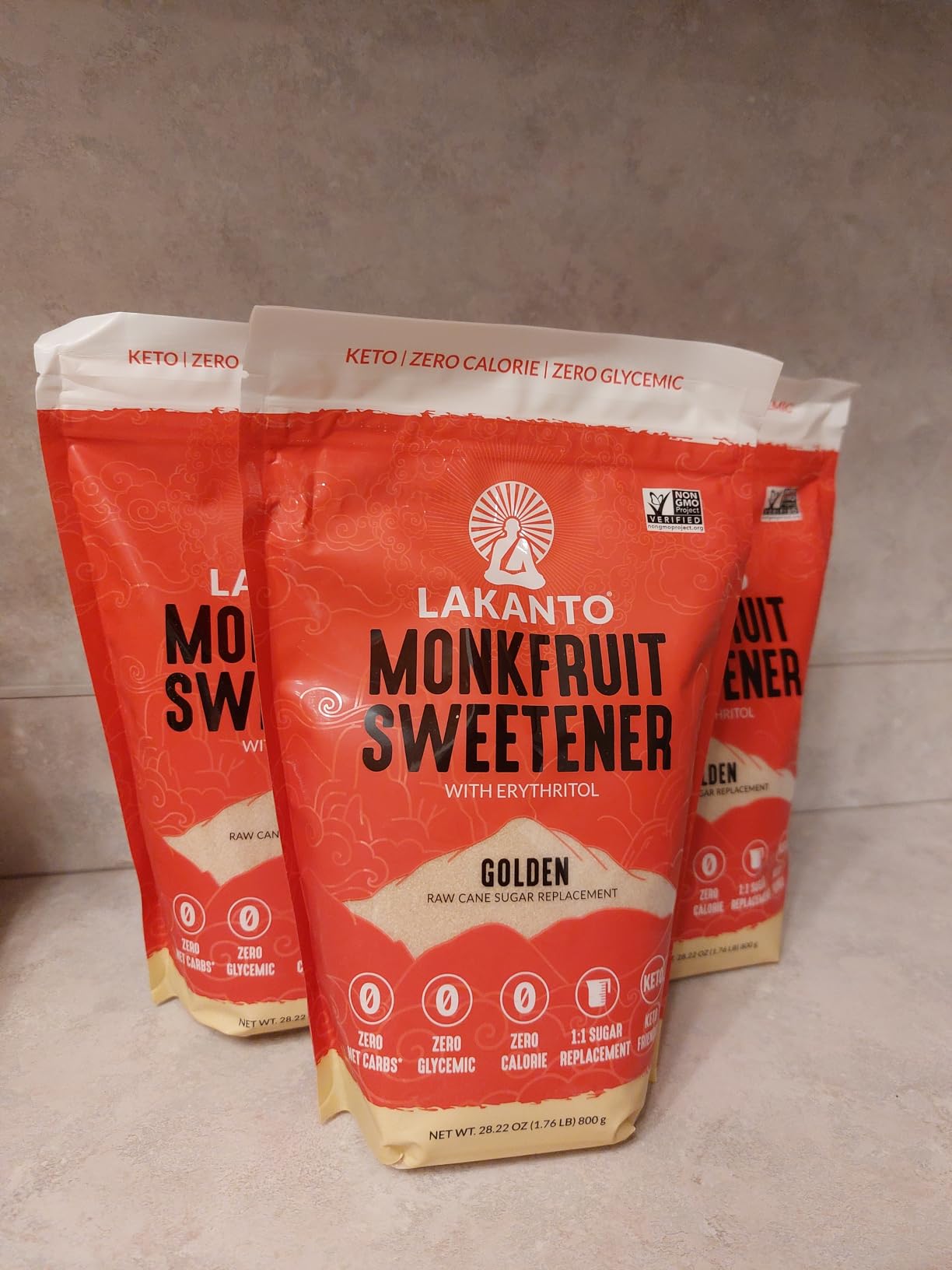 Lakanto Golden Monk Fruit Sweetener With Erythritol, Raw Cane Sugar Substitute From Monk Fruit Extract, Raw Sugar Replacement for Baking, Coffee & Tea, Gluten Free, Low Carb, Non GMO, Keto, 1 LB Bag customer photo 2