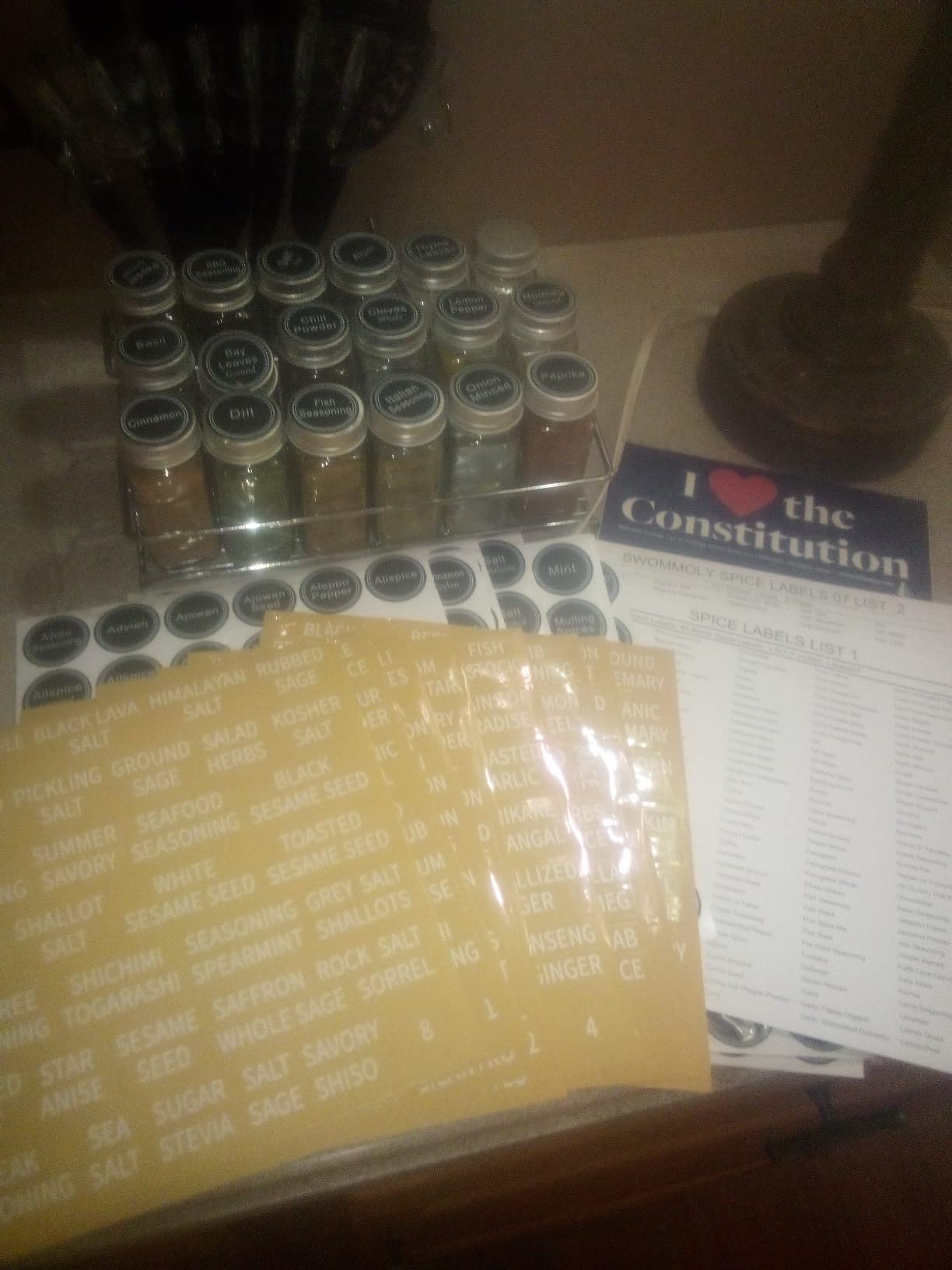 SWOMMOLY 25 Glass Spice Jars with 703 Spice Labels, Chalk Marker and Funnel Complete Set customer photo 2