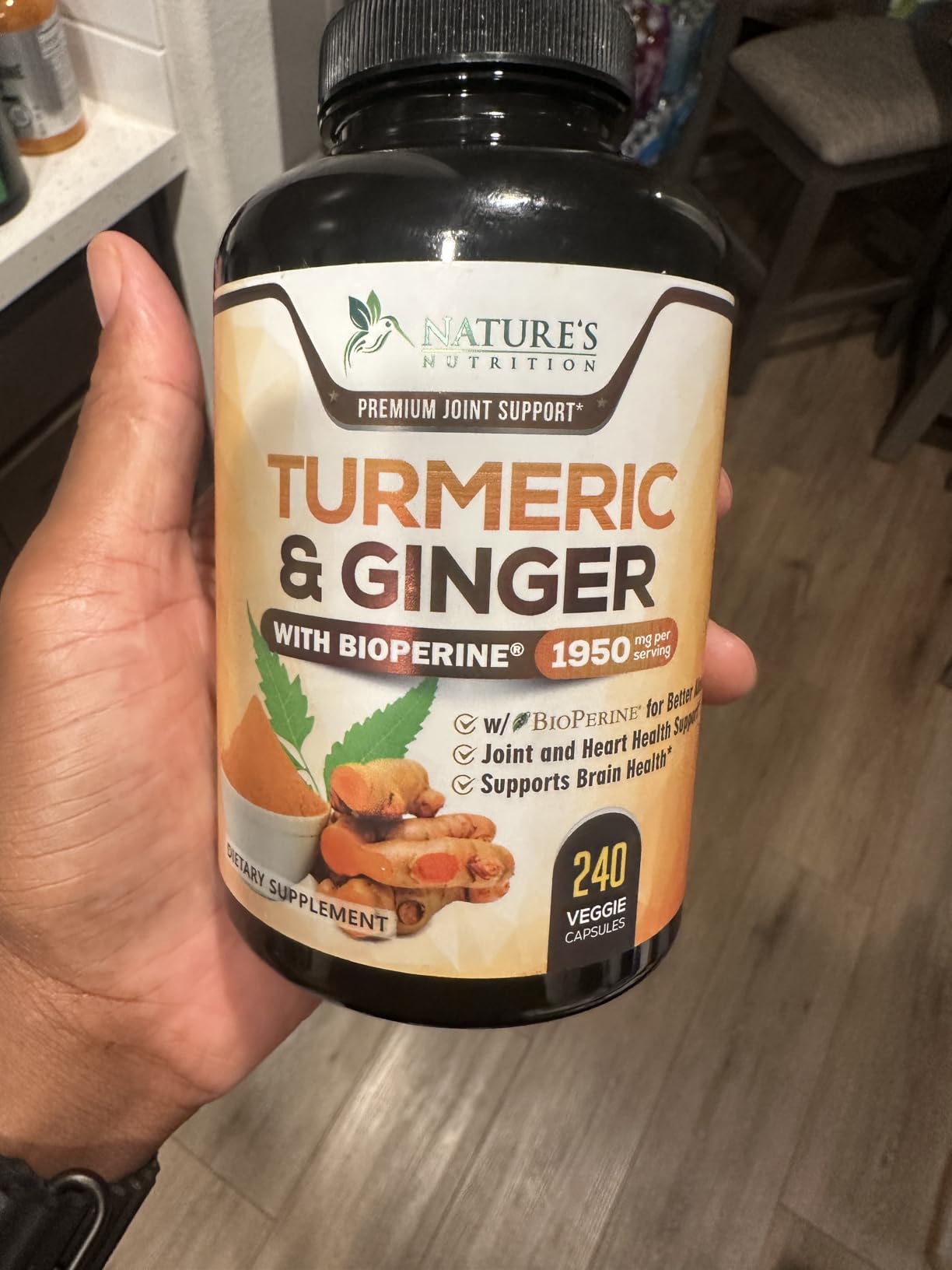 Turmeric Curcumin Supplement - 95% Curcuminoids with Organic Turmeric & Ginger, BioPerine Black Pepper Extract for Best Absorption, Natural Vegan Joint Support, Non-GMO, Bottled in USA - 60 Capsules customer photo 2