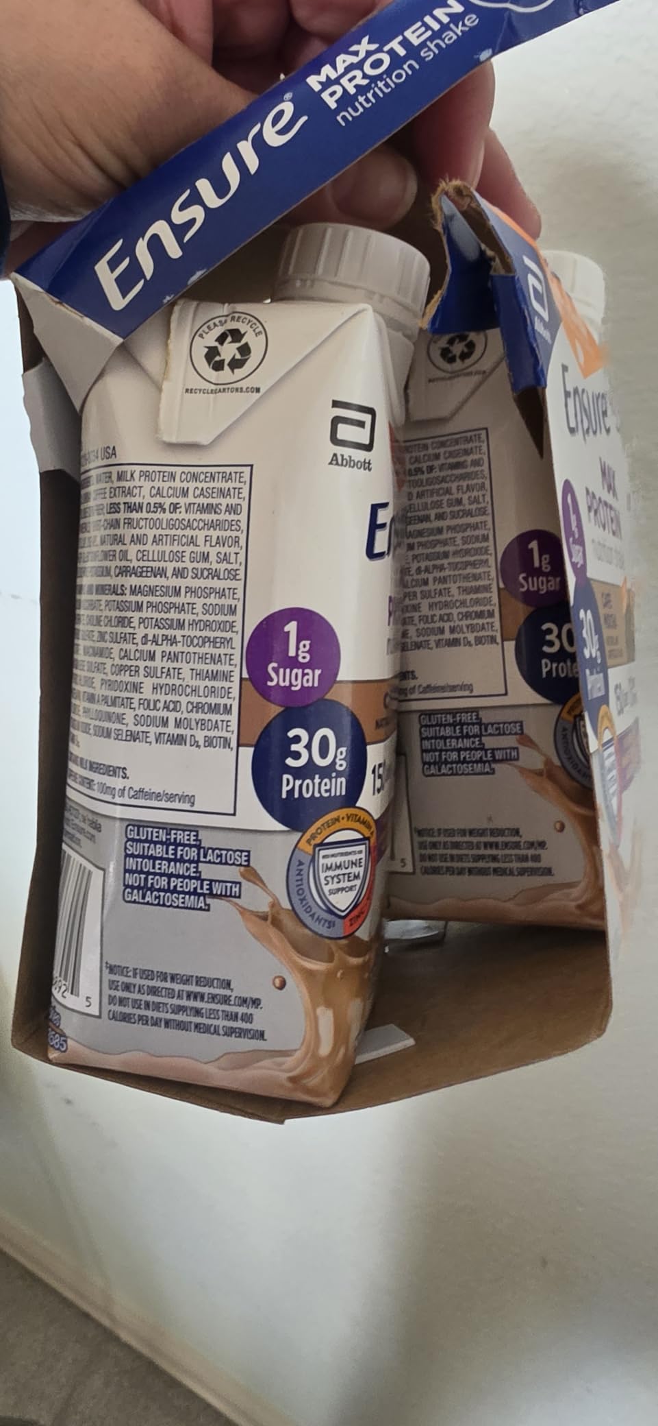 Ensure Max Protein Cafe Mocha Nutrition Shake | 30g Protein, 1g Sugar, 4g Fiber Blend | 12 Pack customer photo 1