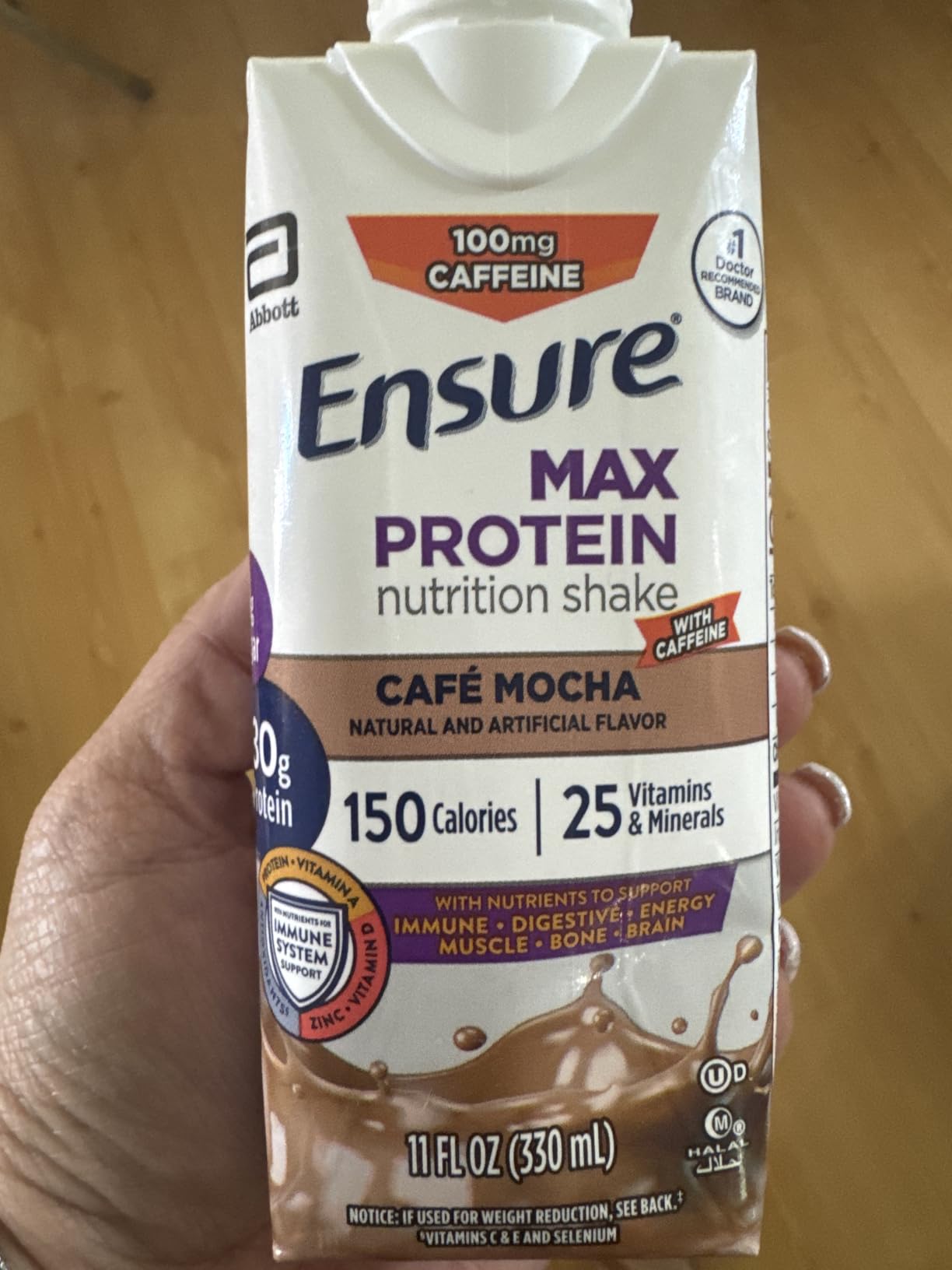 Ensure Max Protein Cafe Mocha Nutrition Shake | 30g Protein, 1g Sugar, 4g Fiber Blend | 12 Pack customer photo 2
