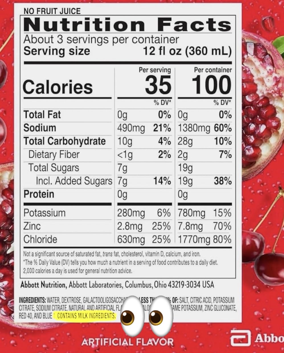 Pedialyte AdvancedCare Plus Electrolyte Hydration Drink, Has 33% More Electrolytes and Has PreActiv Prebiotics, Chilled Cherry Pomegranate, 1 Liter, Pack of 4 customer photo 1