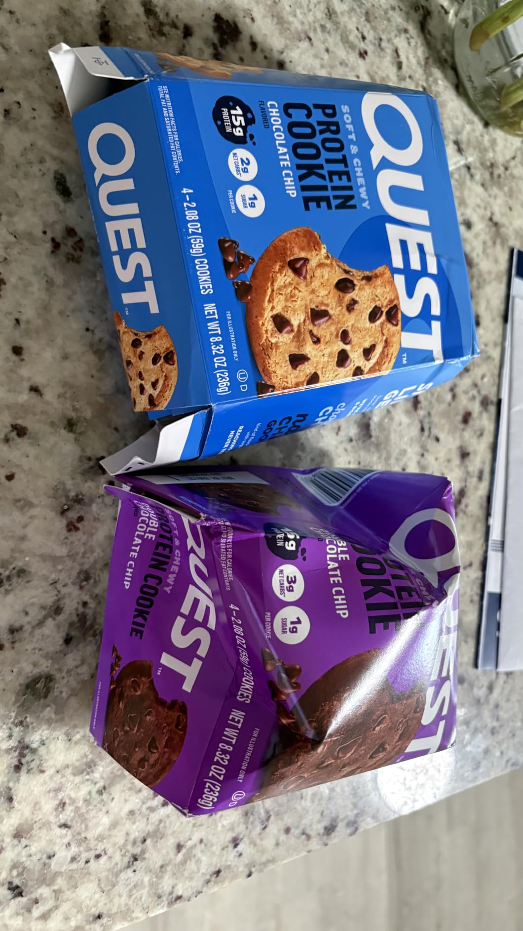 Quest Nutrition Double Chocolate Chip Protein Cookie, 15g Protein, 1g Sugar, 3g Net Carbs, Keto Friendly, High Protein, Low Carb; 4 Count customer photo 1