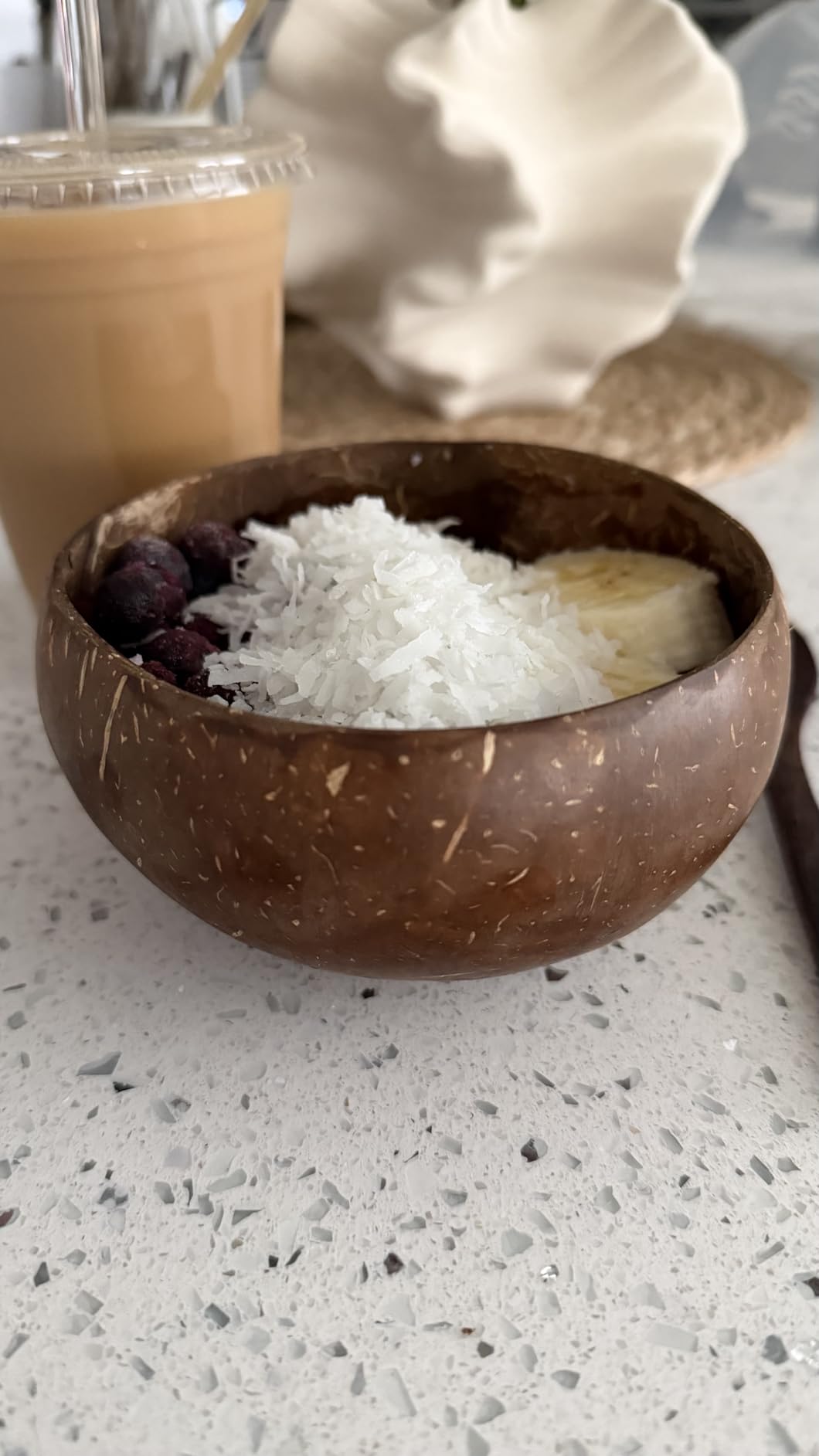 Coconut Bowl Set with Wooden Spoons - Eco-Friendly Acai Bowls, Yogurt Bowls & Smoothie Bowl - Ideal for Ninja Creami (2, Polished) customer photo 2