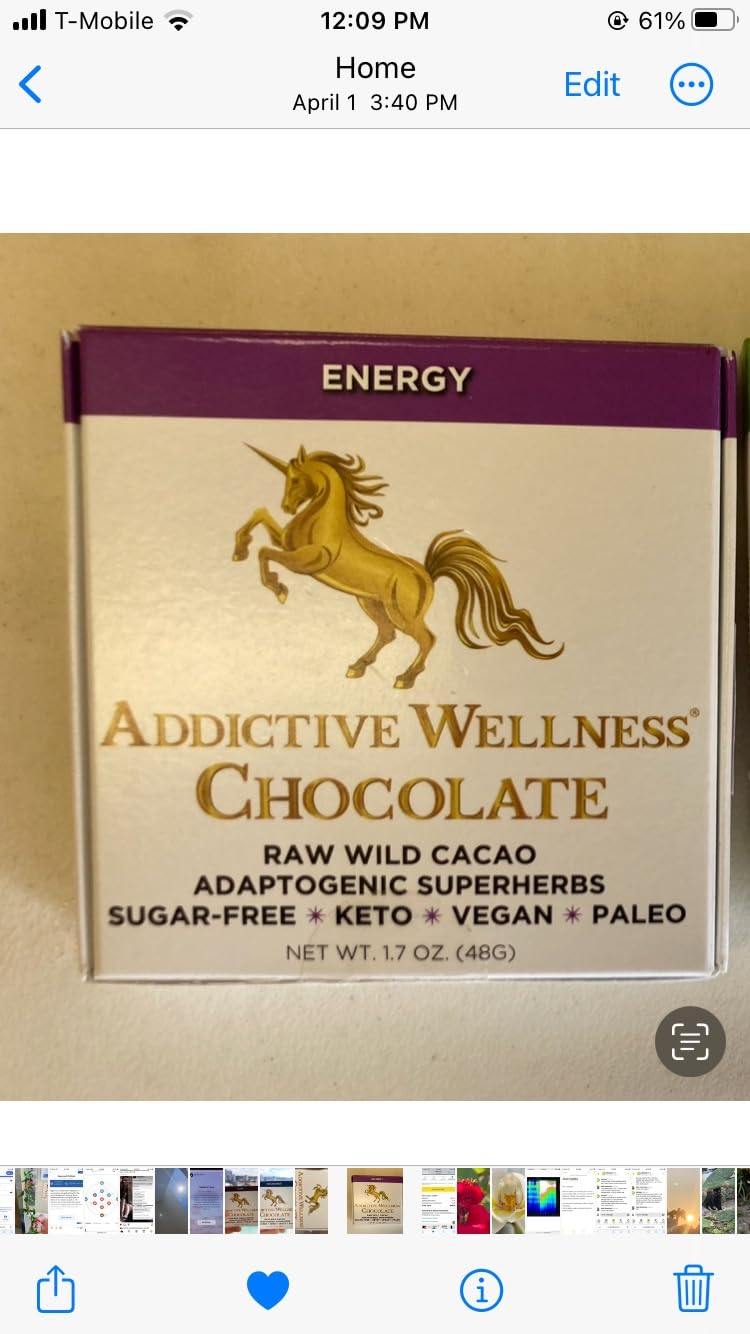 Addictive Wellness Sugar-Free Raw ENERGY Chocolate 3 PACK Vegan Paleo & Keto- Purely Superfoods and Adaptogens customer photo 1
