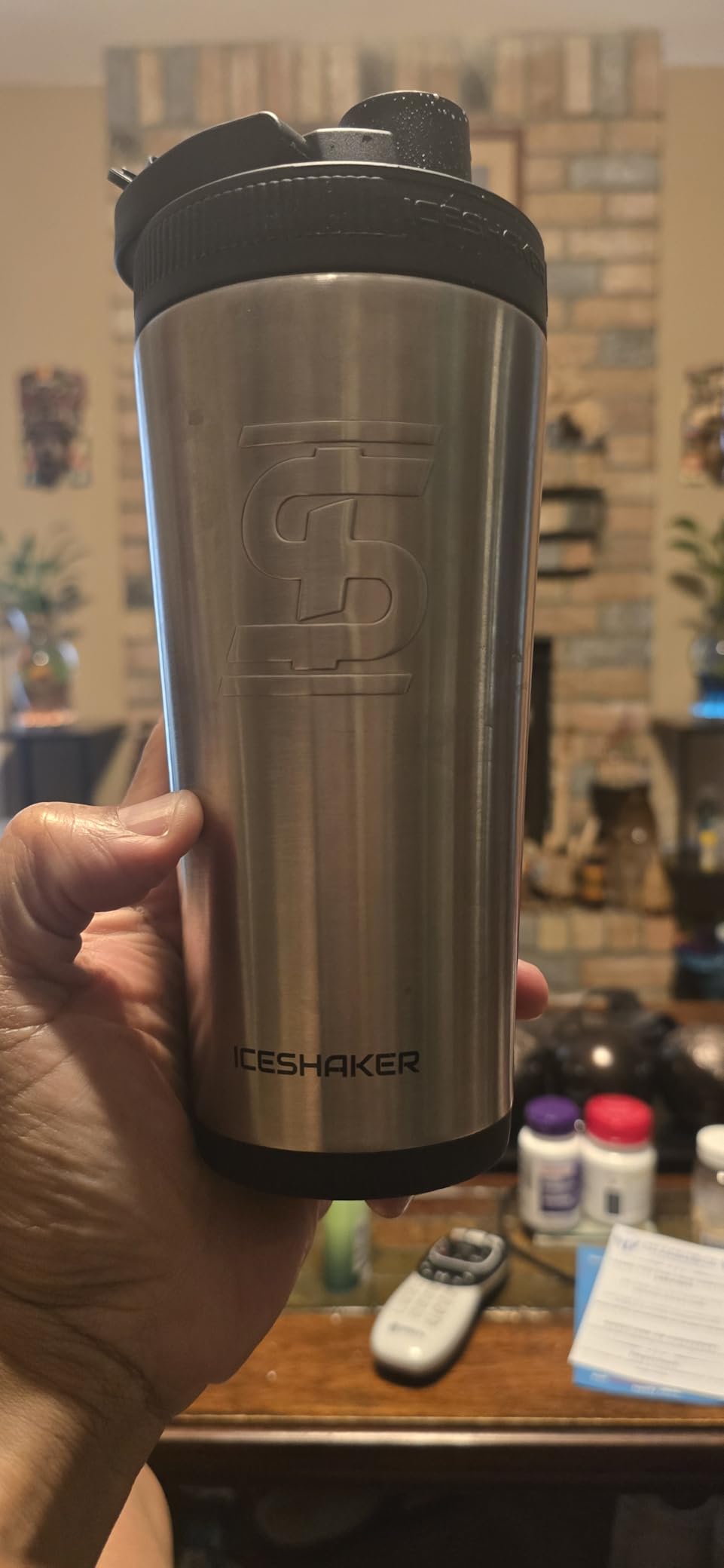 Ice Shaker Insulated Stainless Steel Shaker Bottle | 26oz, Black | Cold for 30+ Hours | Insulated Cup with Twist-on Agitator | Odor-Free Bottle for Protein Shakes, Water, Smoothies, Cocktails customer photo 2