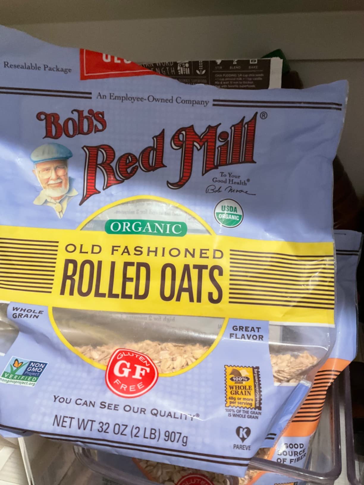 Bob's Red Mill Gluten Free Organic Old Fashioned Rolled Oats, 32oz (Pack of 1) - Non GMO, Whole Grain, Vegan, Kosher customer photo 2