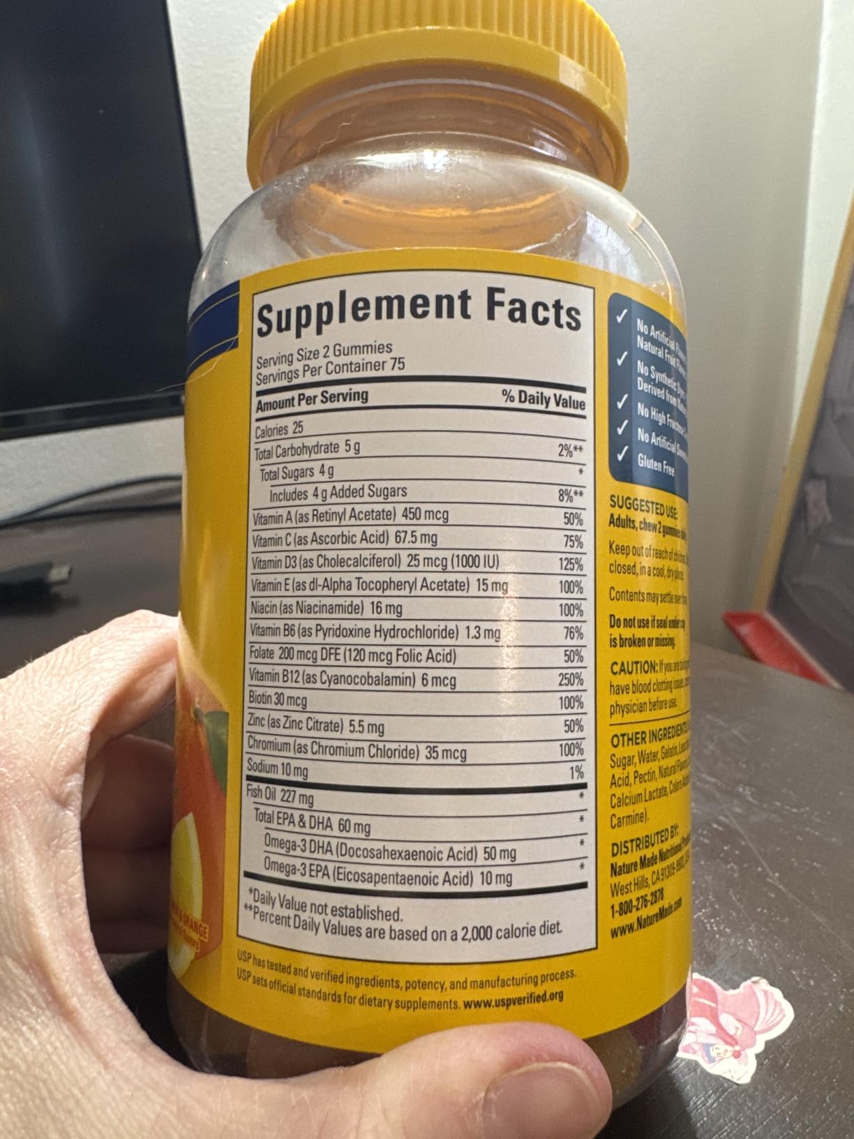 Nature Made Mens Multivitamin Gummies with Omega-3, Mens Gummy Multivitamins for Daily Nutritional Support, 150 Gummy Vitamins and Minerals, 75 Day Supply customer photo 2