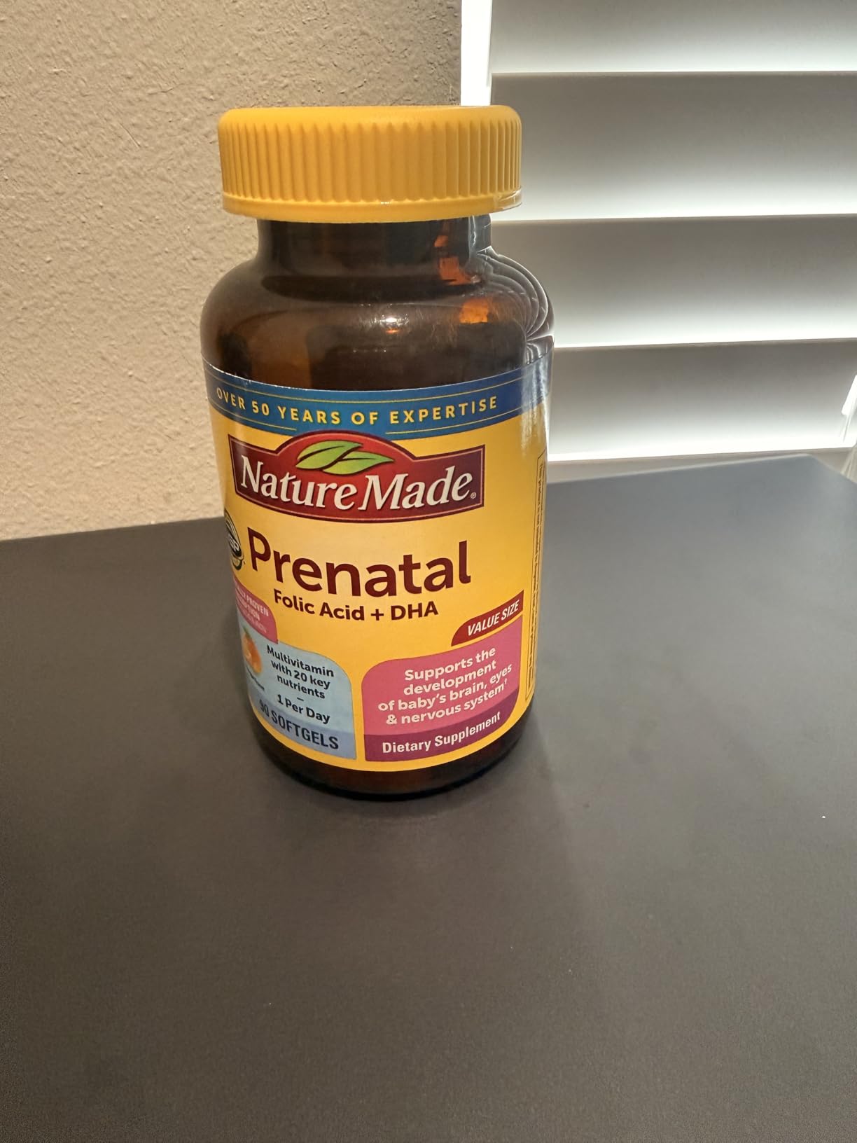 Nature Made Prenatal Vitamins for Women with Folic Acid + DHA, Prenatal Vitamin and Mineral Supplement for Daily Nutritional Support, 110 Softgels, 110 Day Supply customer photo 1