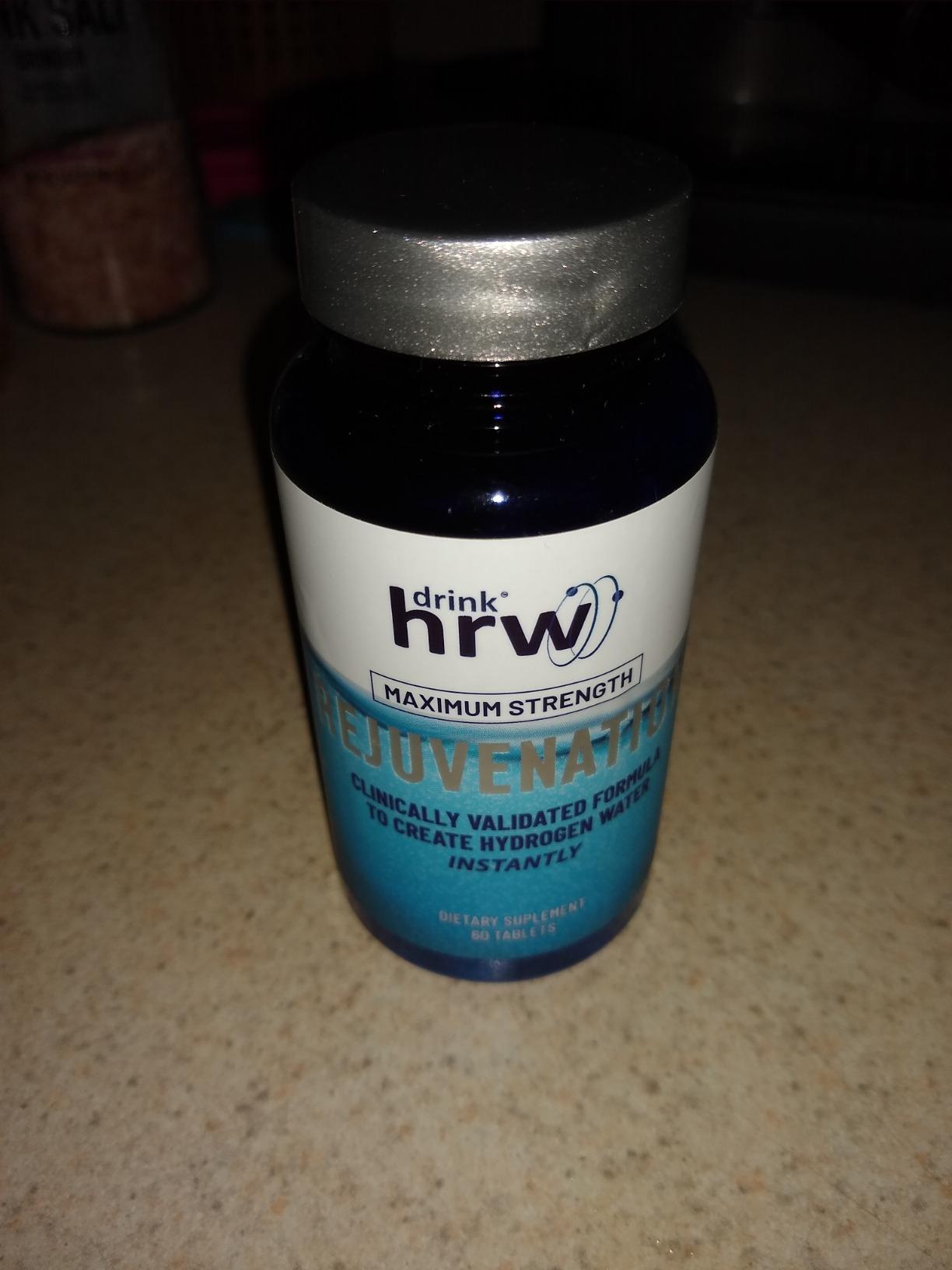 DRINK HRW Rejuvenation Molecular Hydrogen Water Tablets: 12 ppm H2, Patented, USA Made, IHSA-Certified Hydrogen & Magnesium Supplement. Supports Energy, Recovery, Cognitive Function (Unflavored, 60Ct) customer photo 1