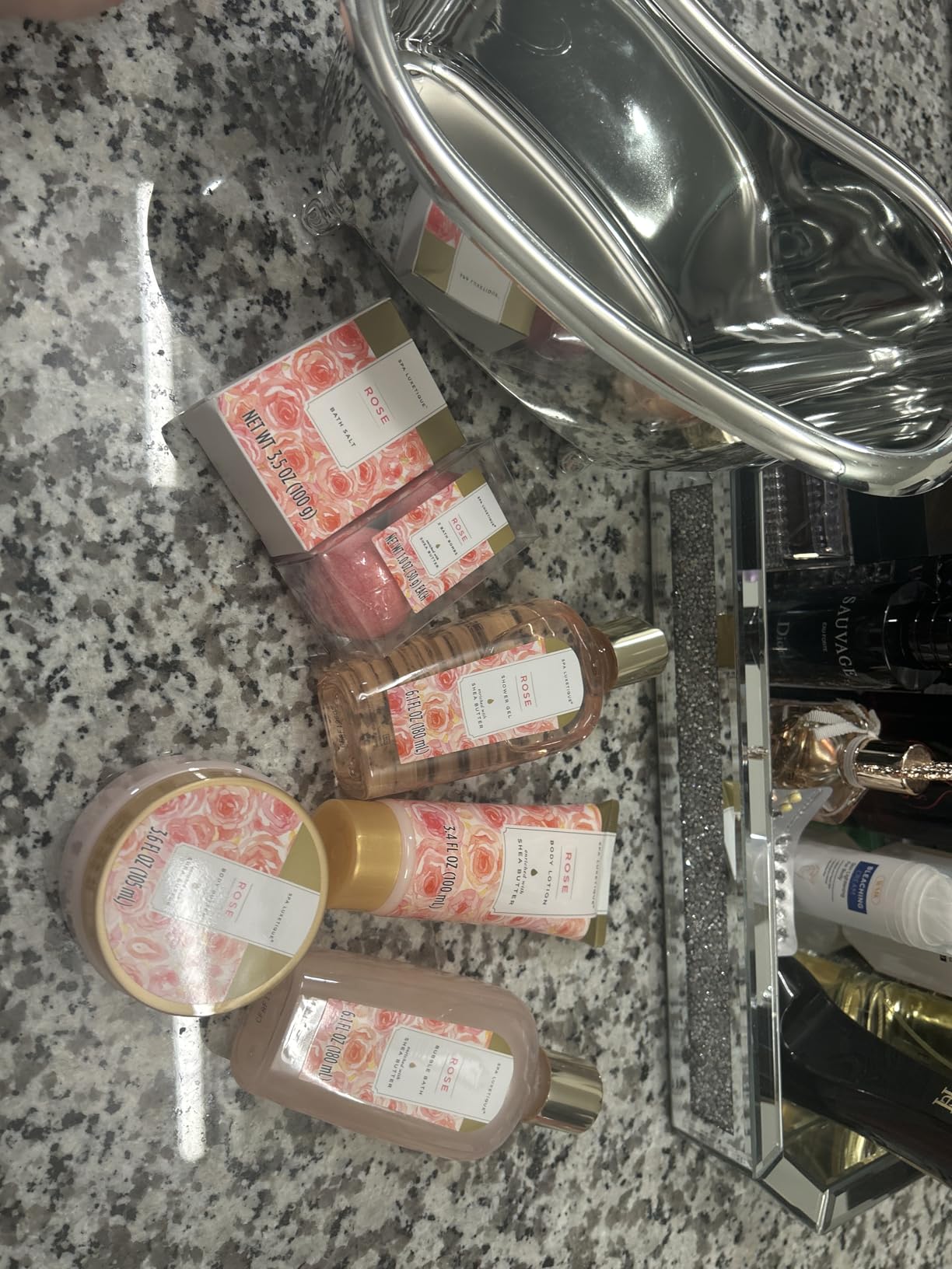 spa luxetique Gift Set For Women, Bath Sets for Women Gift, 8 Pcs Rose Spa Basket Includes Bubble Bath, Shower Gel, Body Lotion, Mom Birthday Gifts, Mother's Day Gifts for Her customer photo 2