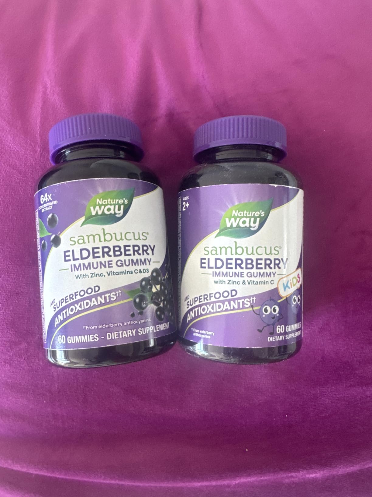 Nature's Way Sambucus Kids Elderberry Immune Gummies with Black Elderberry Extract, Daily Immune Support Gummy with Vitamin C and Zinc for Children Ages 2+*, 60 Gummies customer photo 1