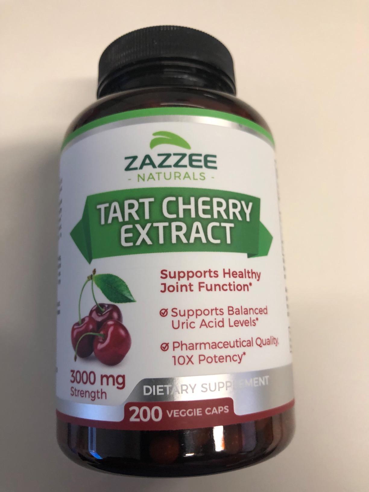 Zazzee Tart Cherry 10:1 Extract, 200 Vegan Capsules, 6+ Month Supply, Montmorency Cherry, Certified Kosher, Joint & Uric Acid Support, Antioxidant Support Formula, Non-GMO, Made in the USA customer photo 2