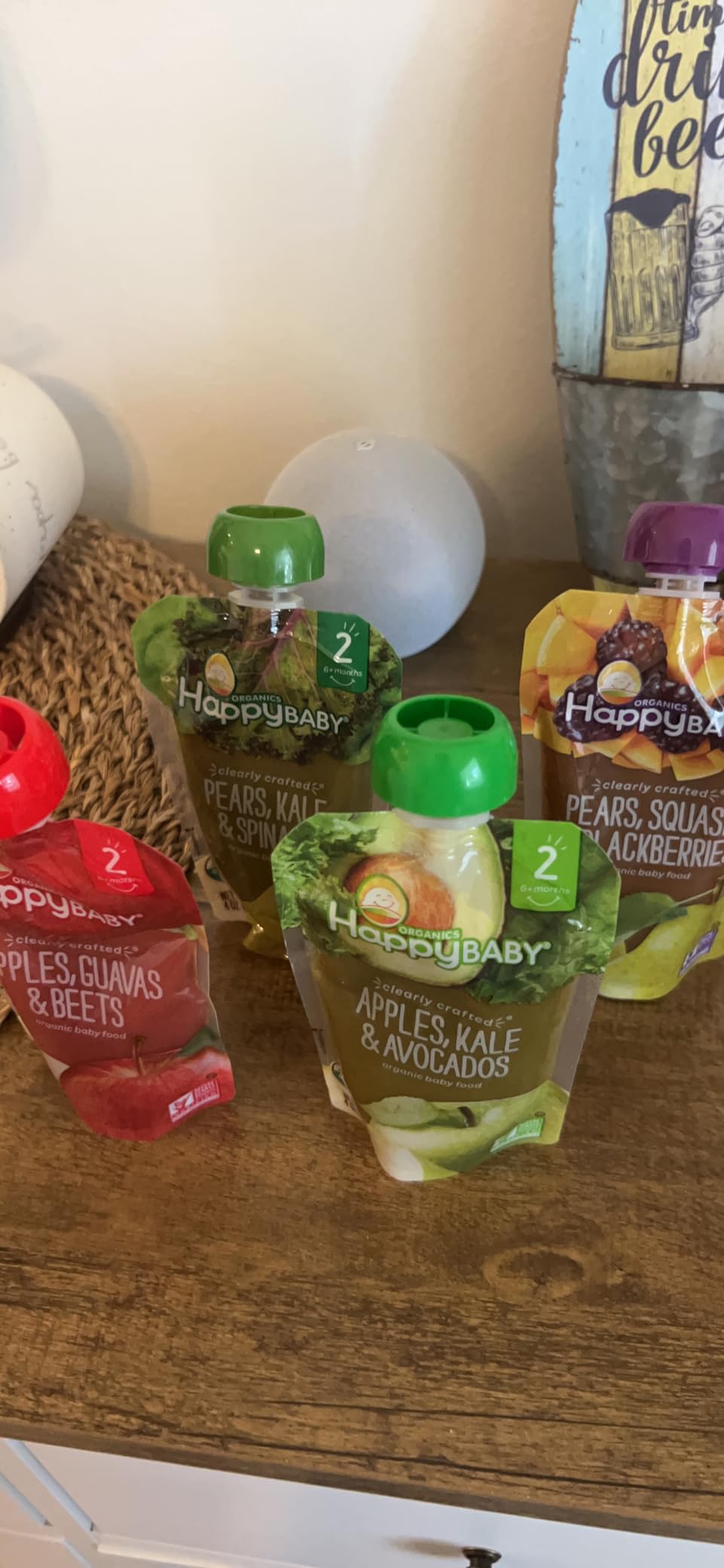 Happy Baby Organics Stage 2 Baby Food Pouches, Gluten Free, Vegan & Healthy Snack, Clearly Crafted Fruit & Veggie Puree, Fruit & Veggie Variety Pack, 4 Ounces (Pack of 16), Amazon Exclusive customer photo 2