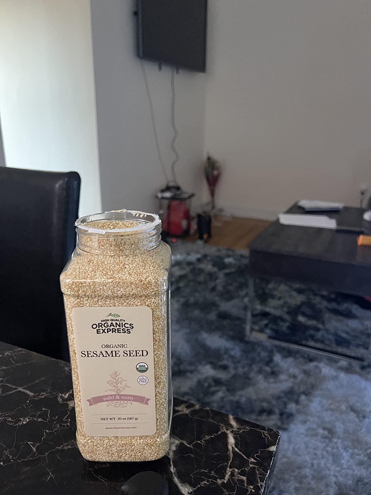 HQOExpress | Organic White Sesame Seed | Raw Sesame Seeds for Cooking and Food Seasoning - Semillas de Ajonjoli - Non-GMO, Vegan & Certified Kosher - 18 oz. Chef Jar customer photo 1