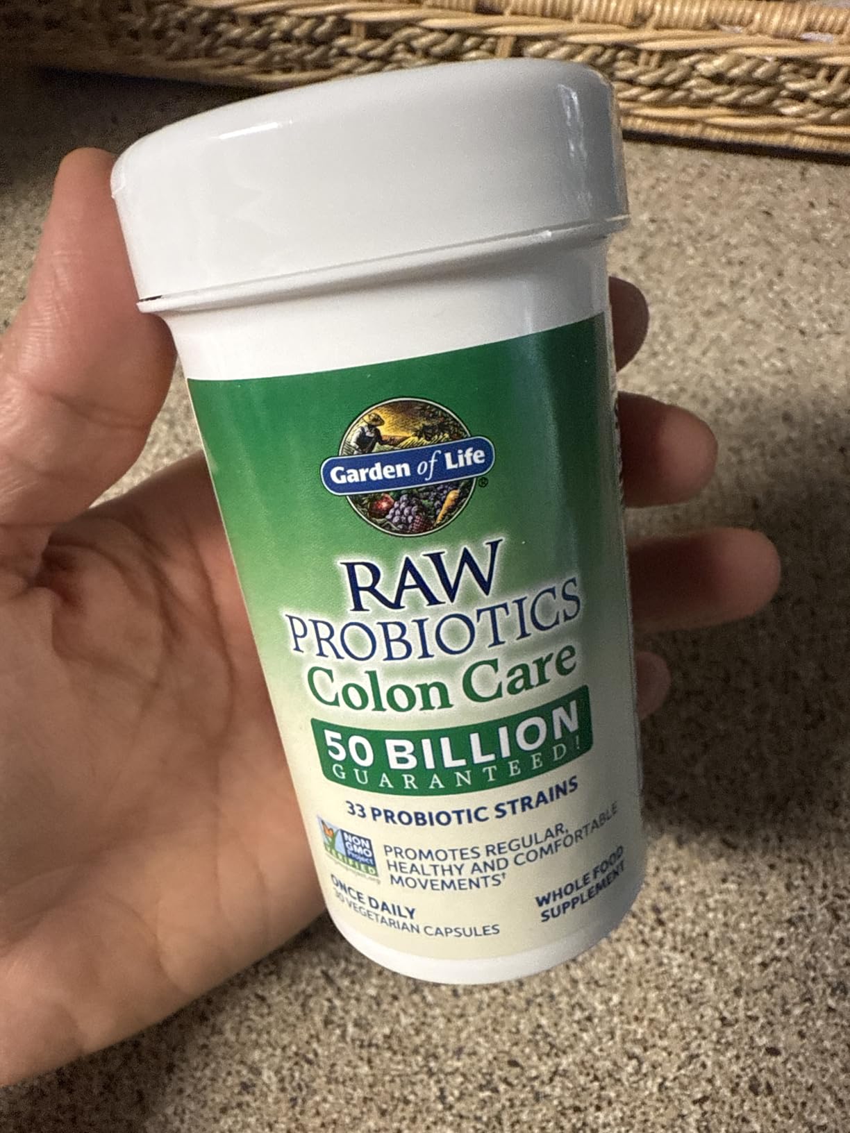 Garden of Life Raw Probiotics Colon Care - 50 Billion Live Cultures - Dietary Supplement to Support Regular, Comfortable Movements - Shelf Stable - 30 Vegetarian Capsules customer photo 1