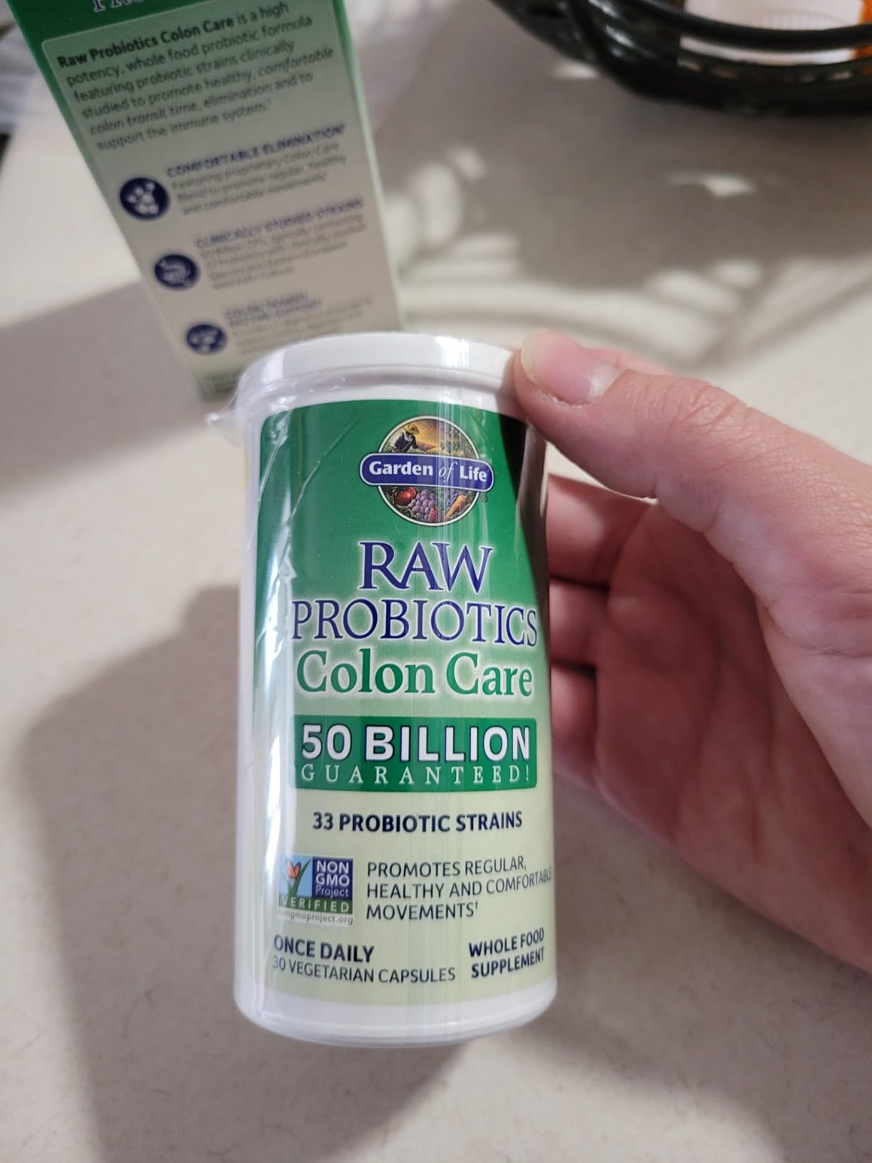 Garden of Life Raw Probiotics Colon Care - 50 Billion Live Cultures - Dietary Supplement to Support Regular, Comfortable Movements - Shelf Stable - 30 Vegetarian Capsules customer photo 2