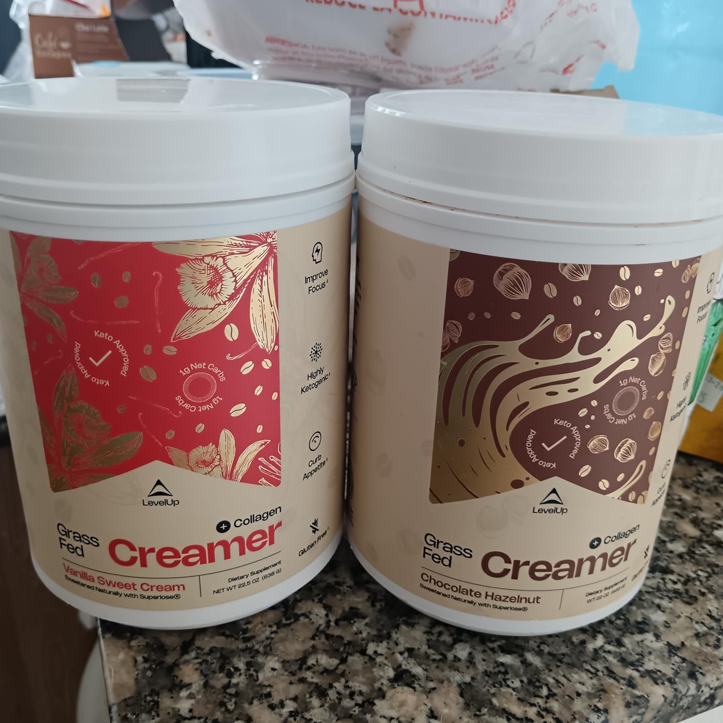LevelUp Creamer, with Energizing MCT Oil and Collagen Peptides, Keto Coffee Creamer, Supports Natural Energy & Ketone Production - Vanilla Sweet Cream, 22.5 oz customer photo 1