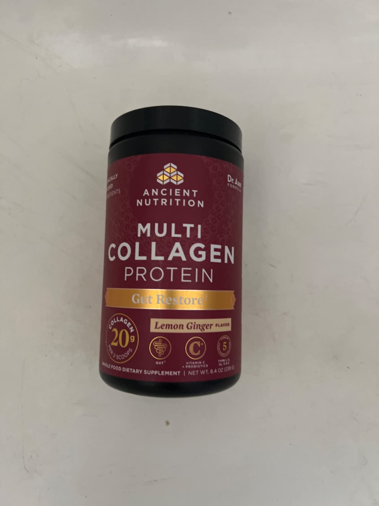 Ancient Nutrition Collagen Powder Protein, Multi Collagen Protein, Hydrolyzed Collagen Peptides Supports Skin and Nails, Joint Supplement (Gut Restore, 20 Servings) customer photo 2