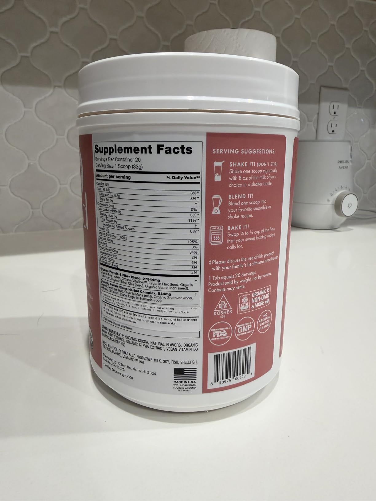 Boobie Body Superfood Protein Pregnancy and Postpartum Meal Replacement Shake, Chocolate Bliss Flavor | 19g Protein | Safe for Lactation & Motherhood | Organic, Vegan, Zero Sugar, 1 Tub (20 Servings) customer photo 2