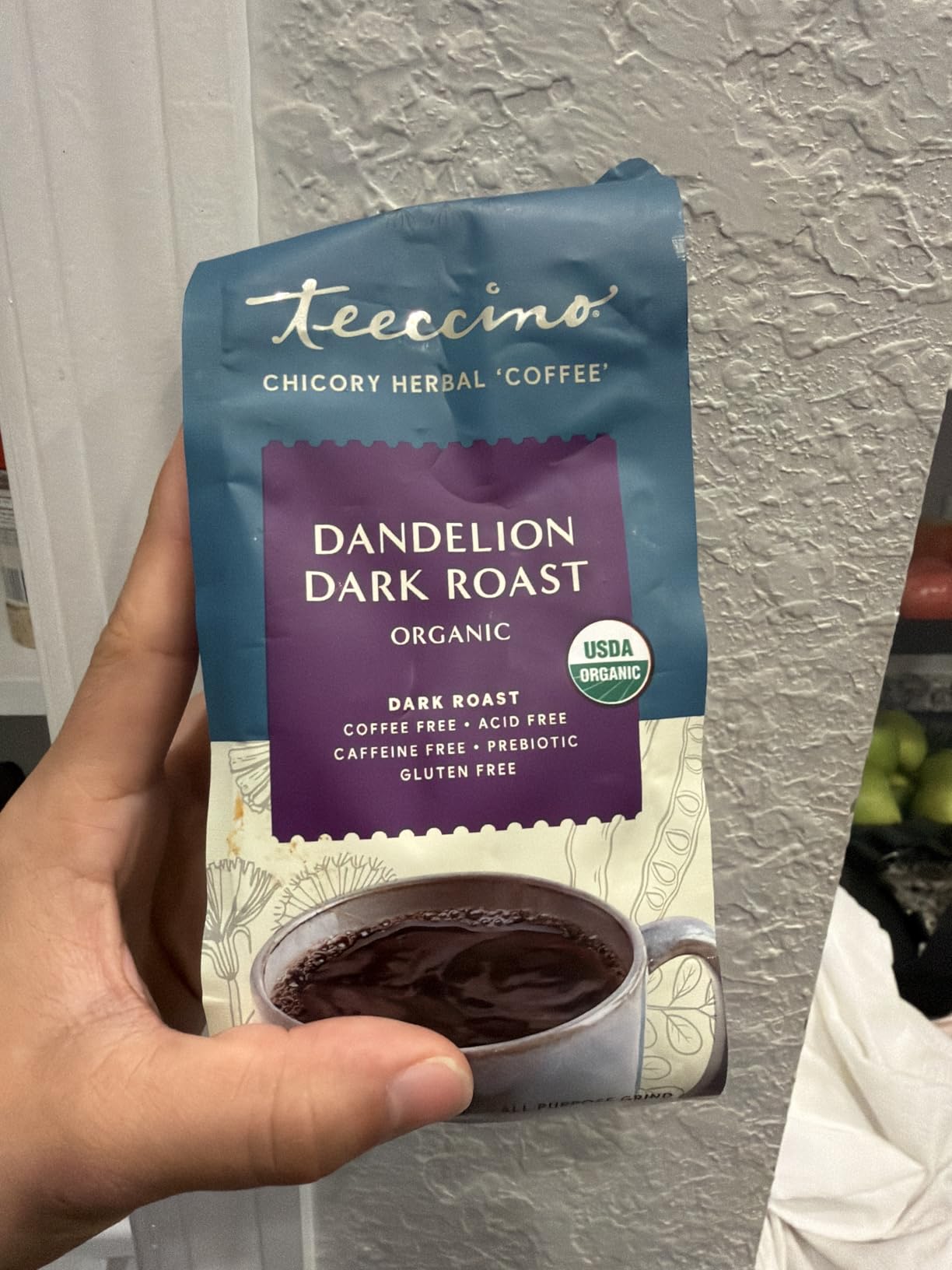 Teeccino Dandelion Dark Roast Herbal Coffee - 10 oz - Caffeine-Free Coffee Alternative with Prebiotics, Gluten Free, Acid Free, Organic customer photo 1