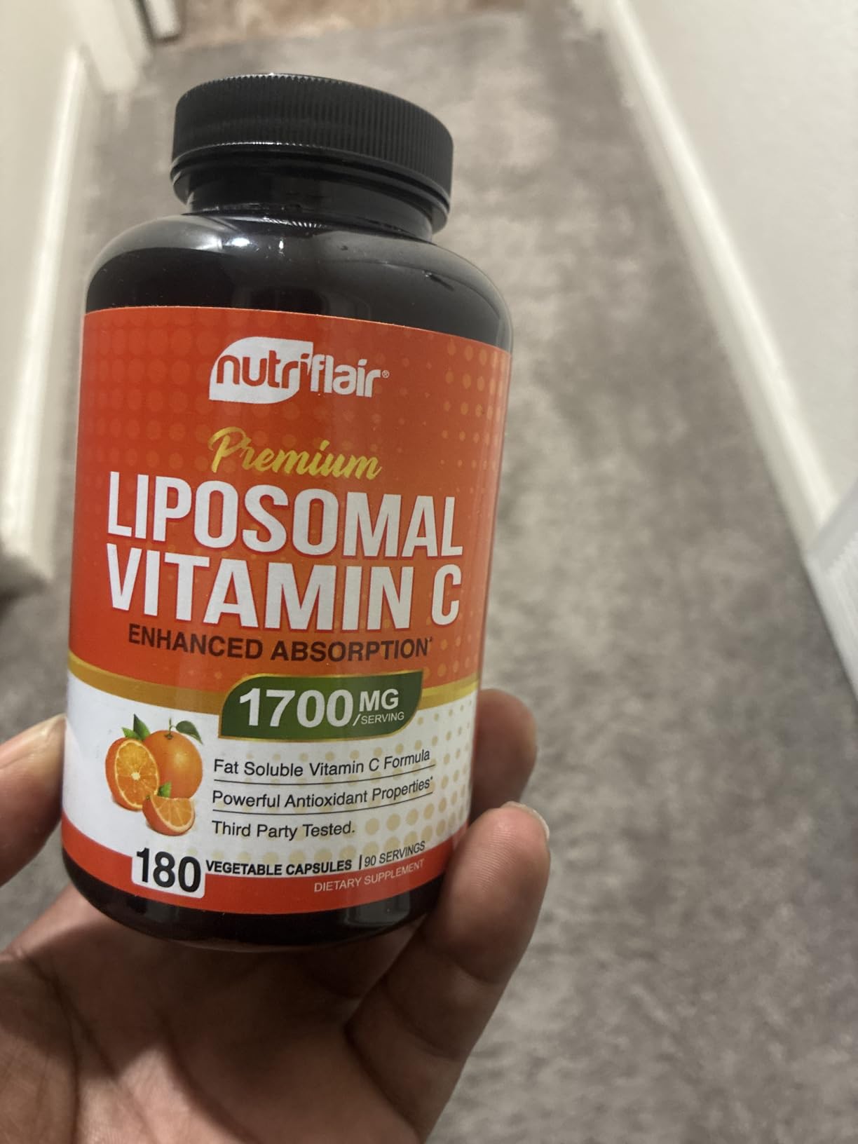 NutriFlair Liposomal Vitamin C 1700mg, 180 Capsules - High Absorption, Fat Soluble VIT C, Immune System Support & Collagen Booster customer photo 1