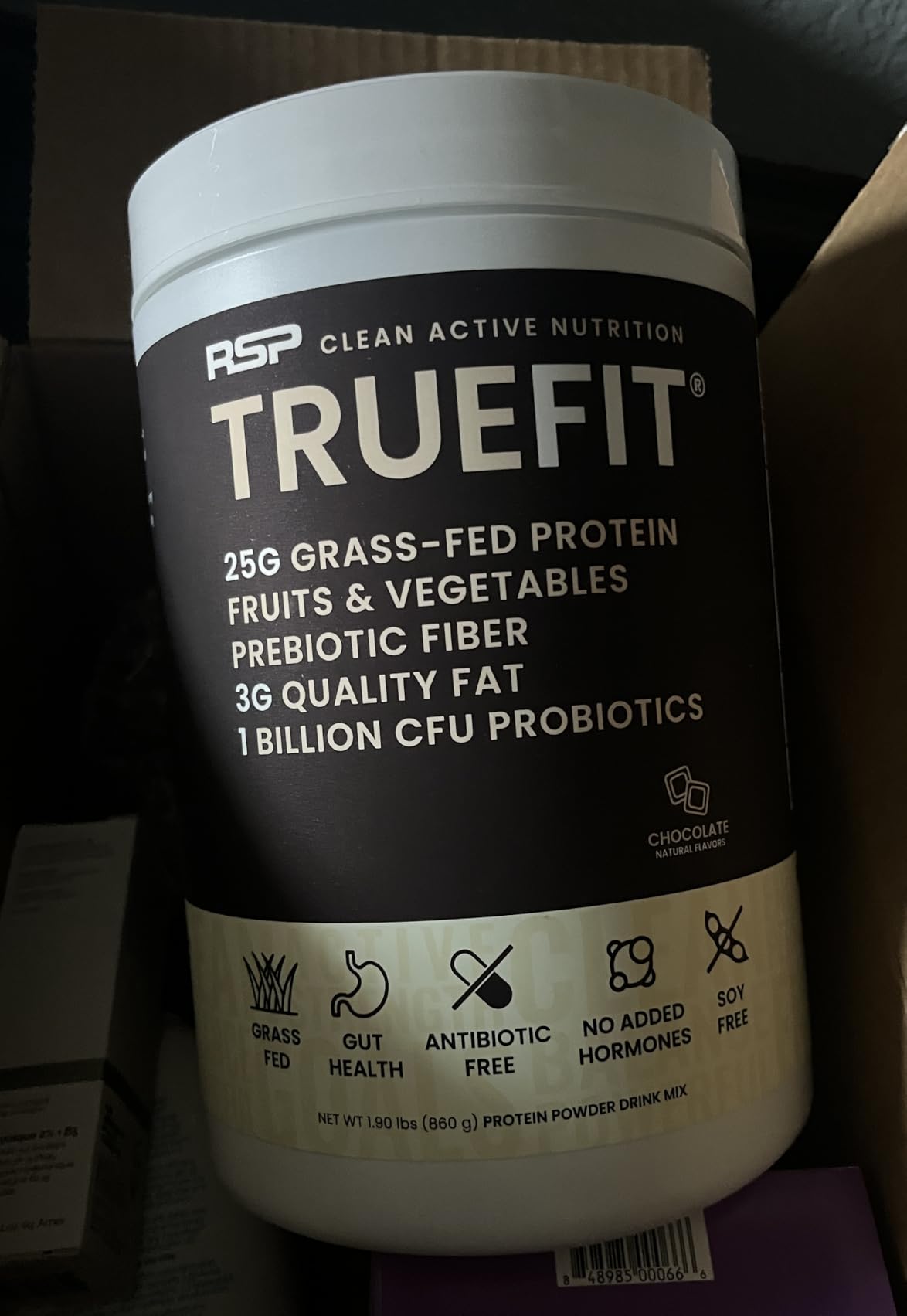 TrueFit Grass-Fed Whey Protein Powder with Fiber for Meal Replacement Shake, Chocolate customer photo 2