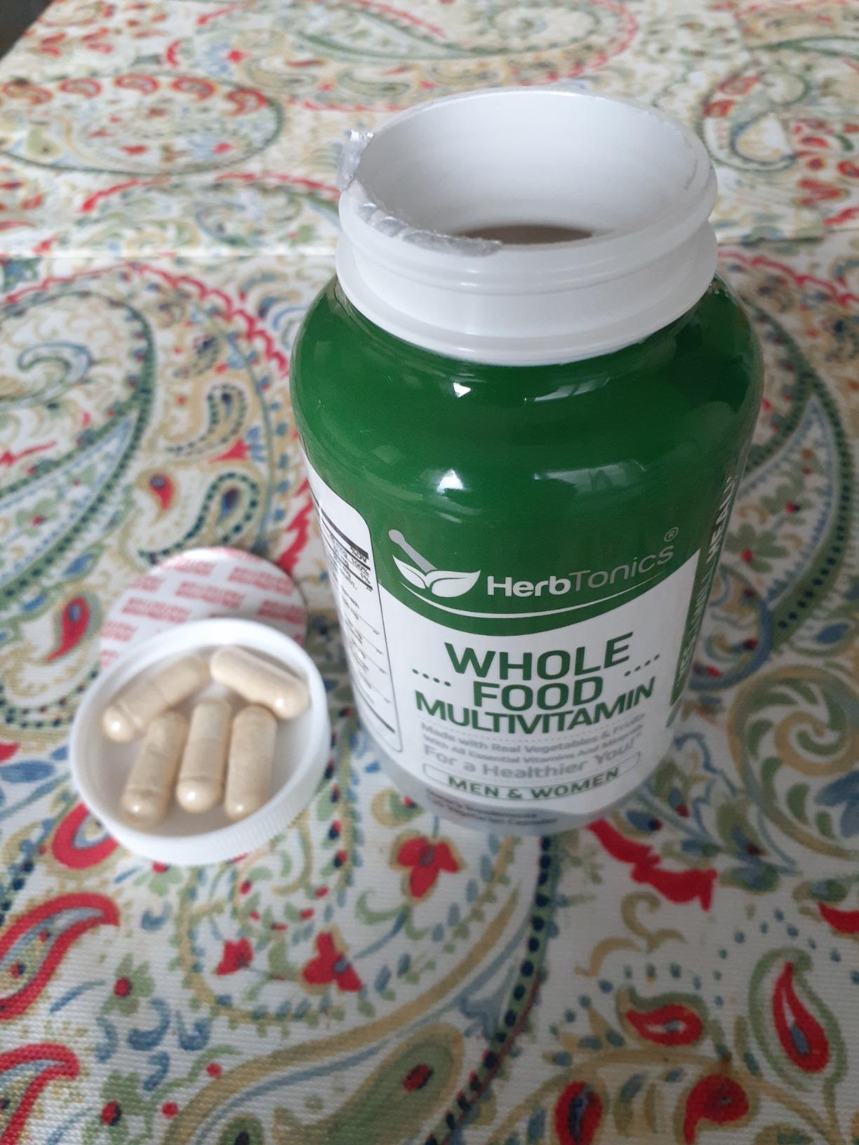 Herbtonics Whole Food Multivitamin for Men & Women - Vegan Multivitamin with Real Fruits & Veggies, Probiotics, CoQ10, Turmeric & More - 120 Capsules customer photo 1