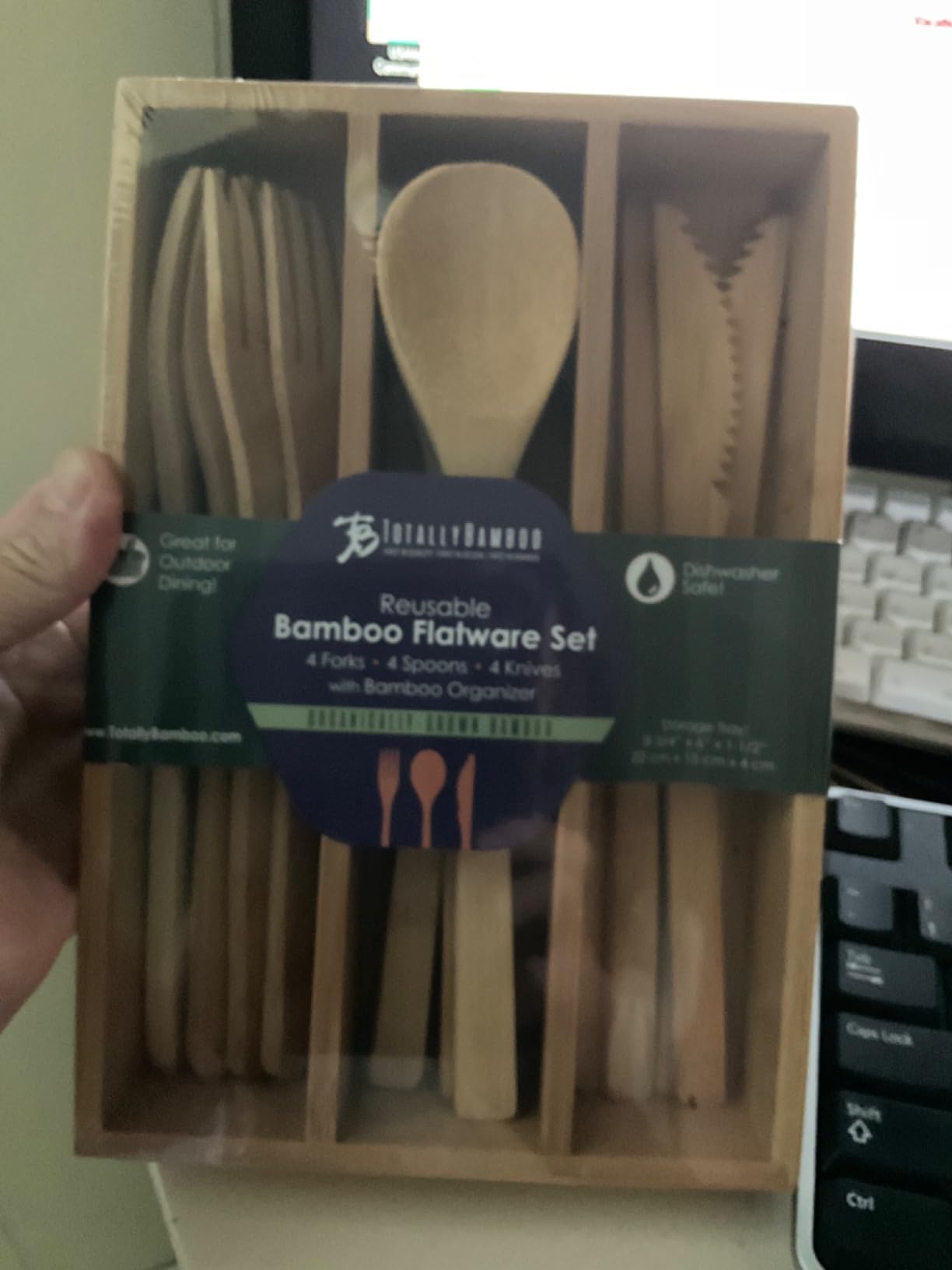 Totally Bamboo 12-Piece Reusable Bamboo Flatware Set with Portable Storage Case, Dishwasher Safe customer photo 1
