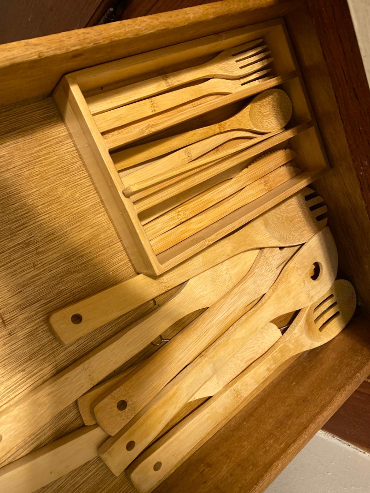 Totally Bamboo 12-Piece Reusable Bamboo Flatware Set with Portable Storage Case, Dishwasher Safe customer photo 2