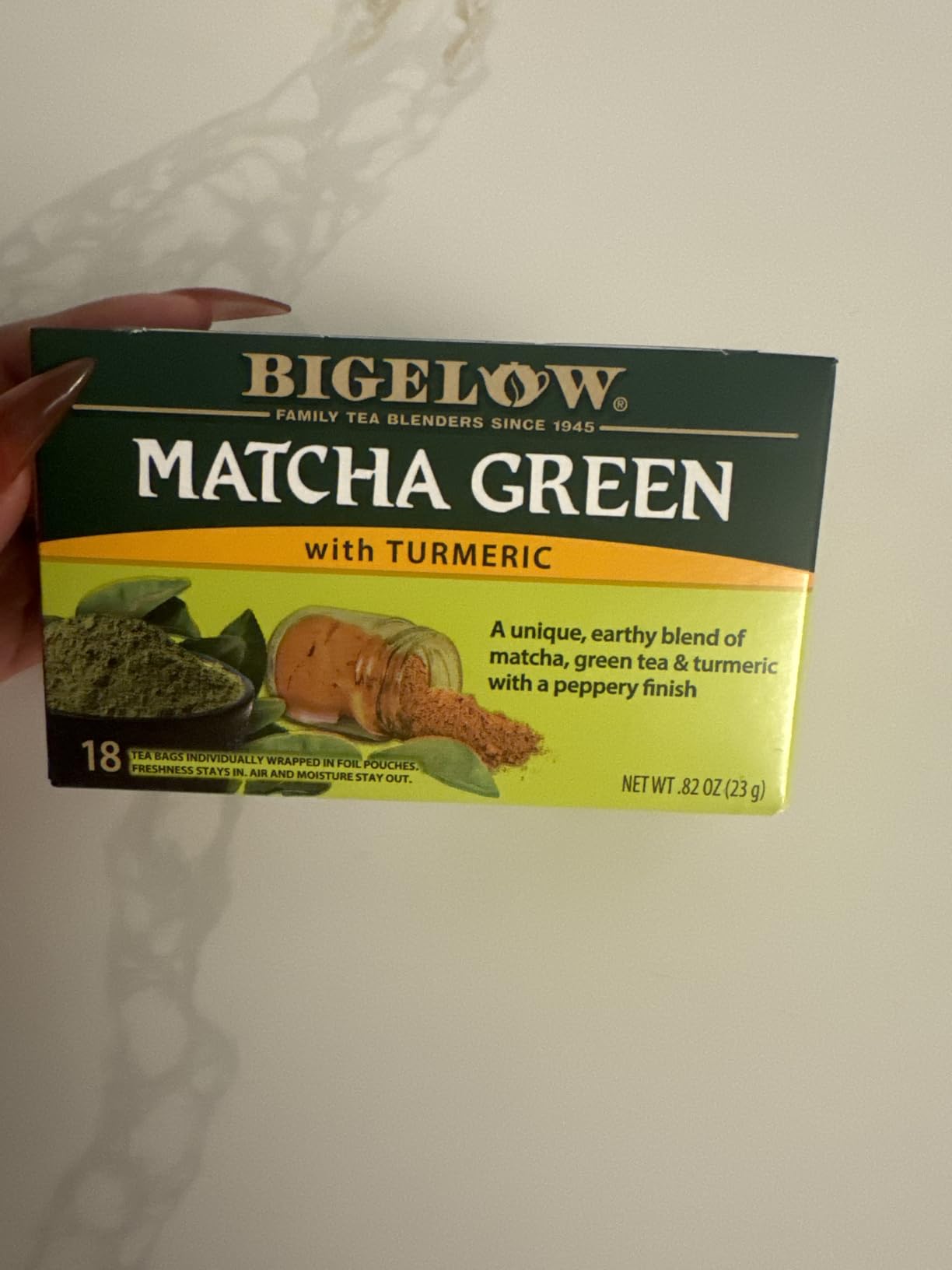 Bigelow Tea Matcha Green Tea with Turmeric, Caffeinated Tea with Turmeric, 18 Count Box (Pack of 6), 108 Total Tea Bags customer photo 2