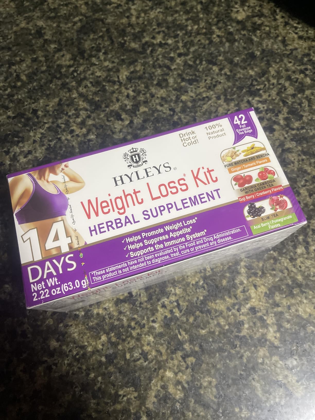 HYLEYS 14 Day Weight Loss Tea - 42 Tea Bags - Garcinia Cambogia, Matcha Green Tea, Senna & Natural Flavors - Supports Weight Loss, Digestion & Metabolism customer photo 1