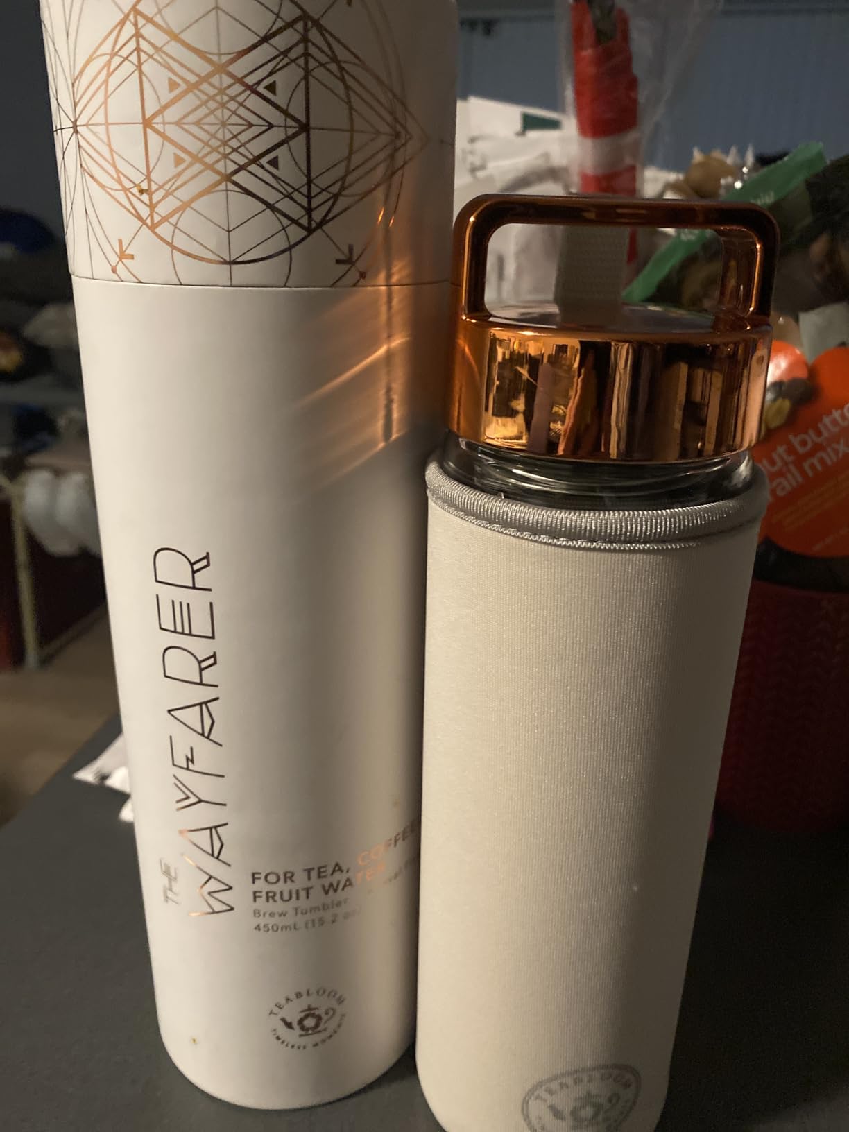 Teabloom All-Purpose Beverage Tumbler - 15 oz / 450 ml Insulated Glass Bottle - Tea, Coffee, Fruit Infused Water - All-Temperature Travel Mug - Stainless Steel Infuser Basket - The Wayfarer Tumbler customer photo 2
