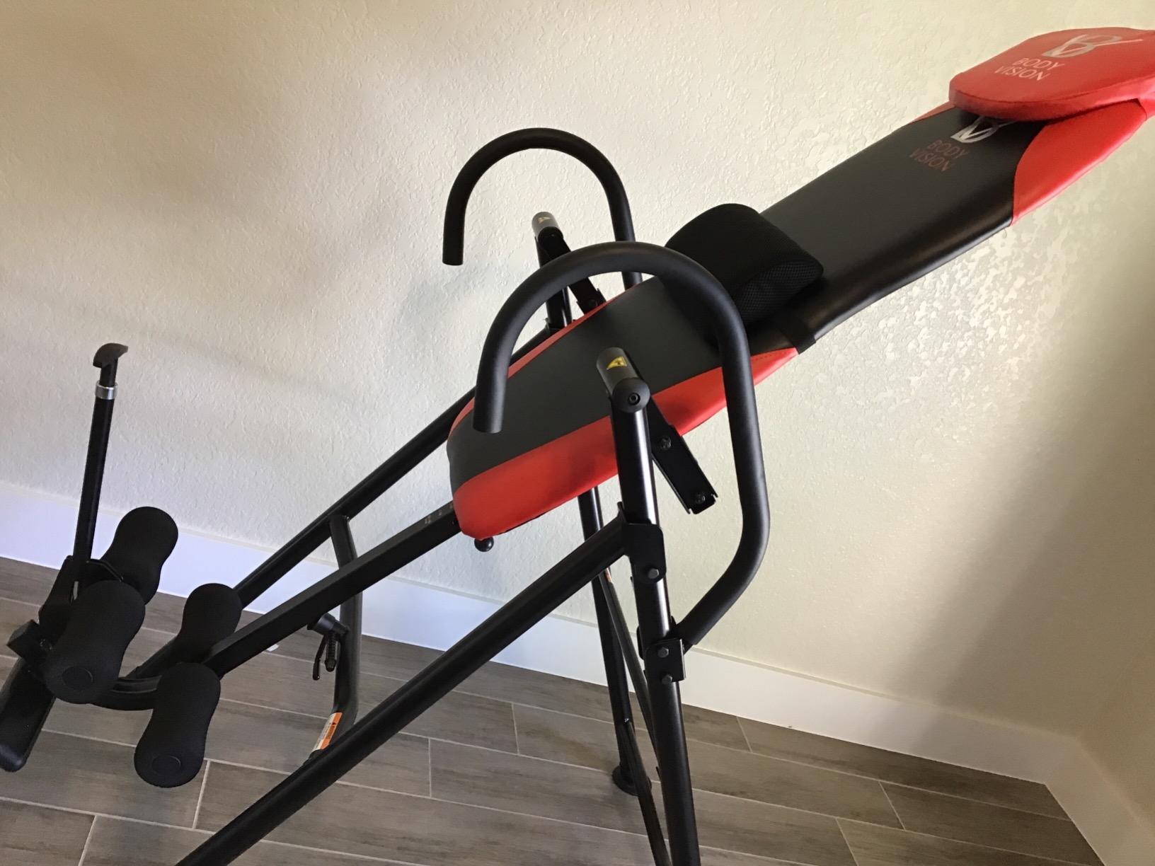 Body Vision IT9550 Deluxe Inversion Table with Adjustable Head Rest & Lumbar Support Pad, - Heavy Dutyup to 250 lbs., Red customer photo 2