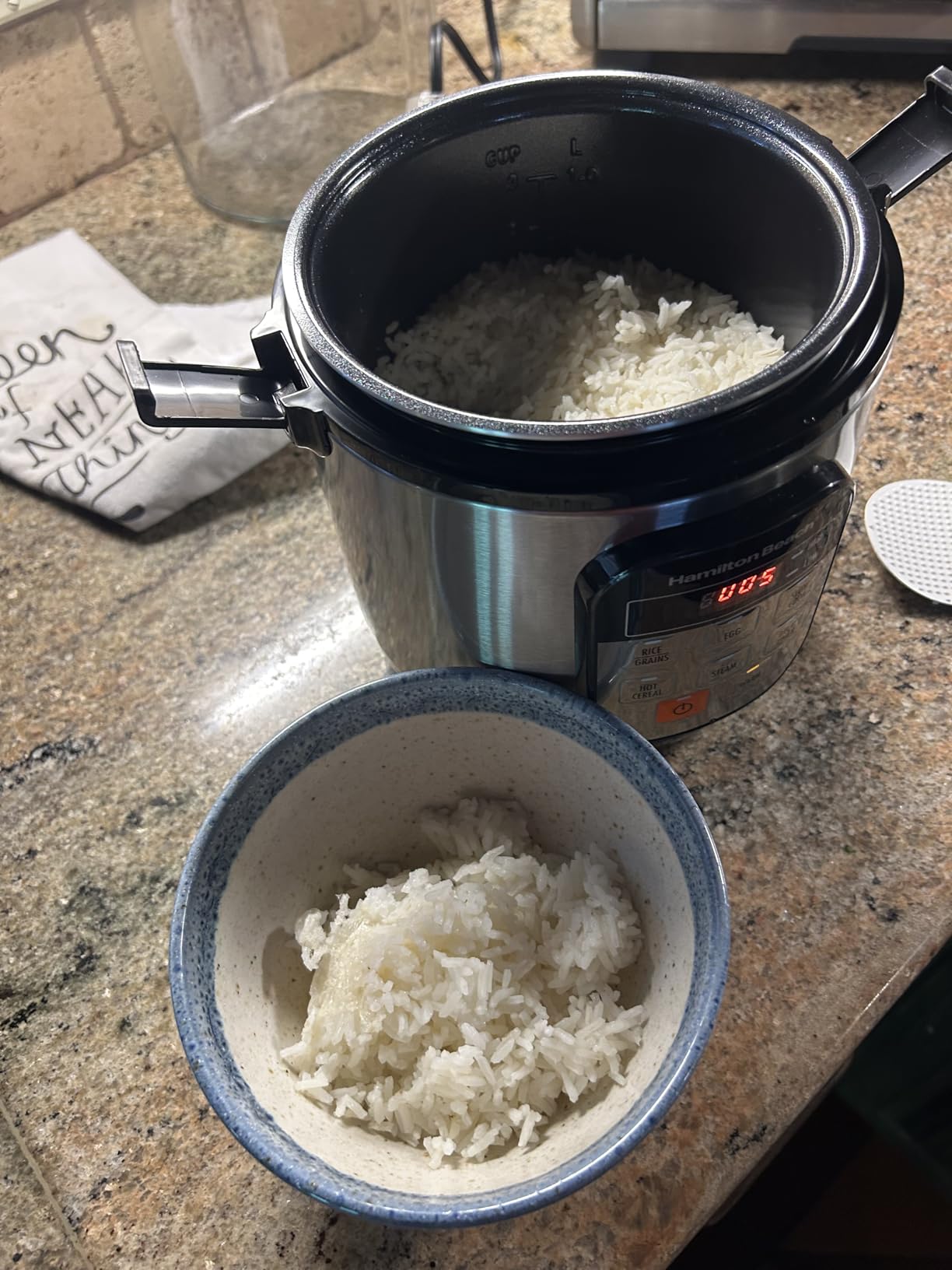 Hamilton Beach Digital Programmable Rice and Slow Cooker & Food Steamer, 20 Cups Cooked (10 Cups Uncooked), 14 Pre-Programmed Settings for Sear Sauté, Hot Cereal, Soup, Nonstick Pot, Stainless Steel (37571MN) customer photo 1