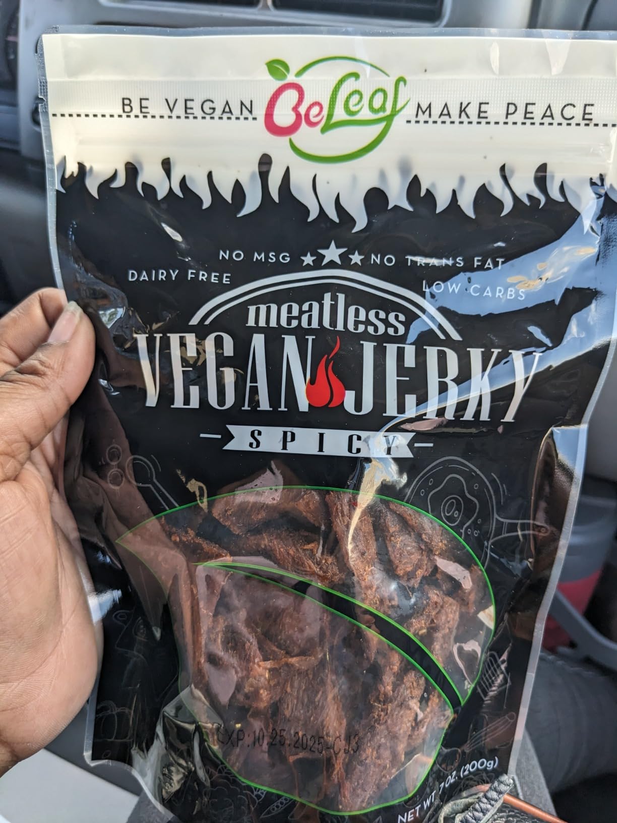 Beleaf Spicy Plant-Based Jerky | Delicious Meat Substitute | Low Carb, Non-GMO, Dairy Free, Plant Protein | Natural Ingredients | Spicy Healthy Snack 7oz customer photo 2