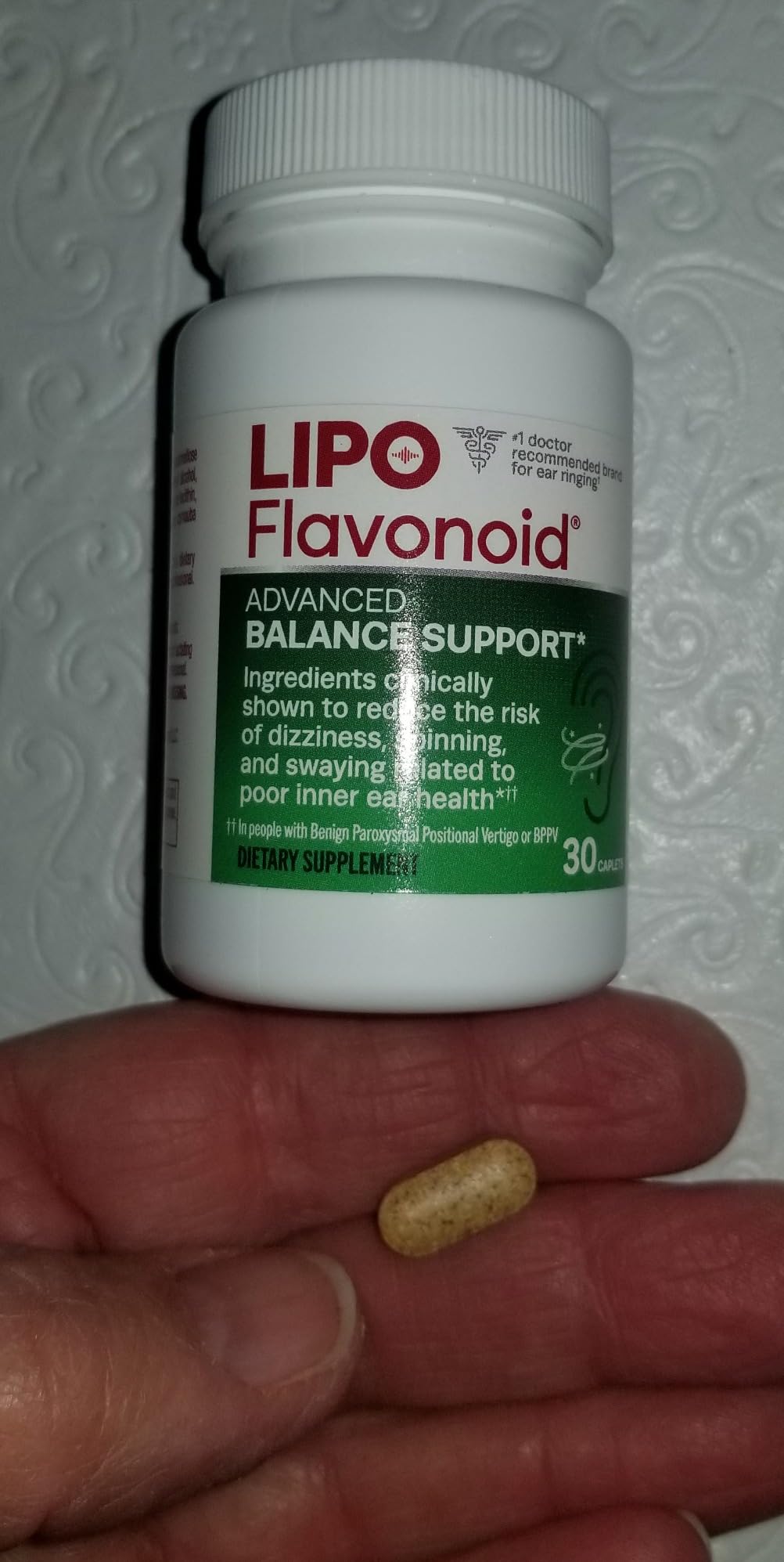 LIPO Balance Support Supplement for Dizziness & Vertigo - Inner Ear Health & Circulation Formula with Ginkgo Biloba, Vitamin D & B Complex - Supports Balance & Stability - 30 Ct customer photo 2