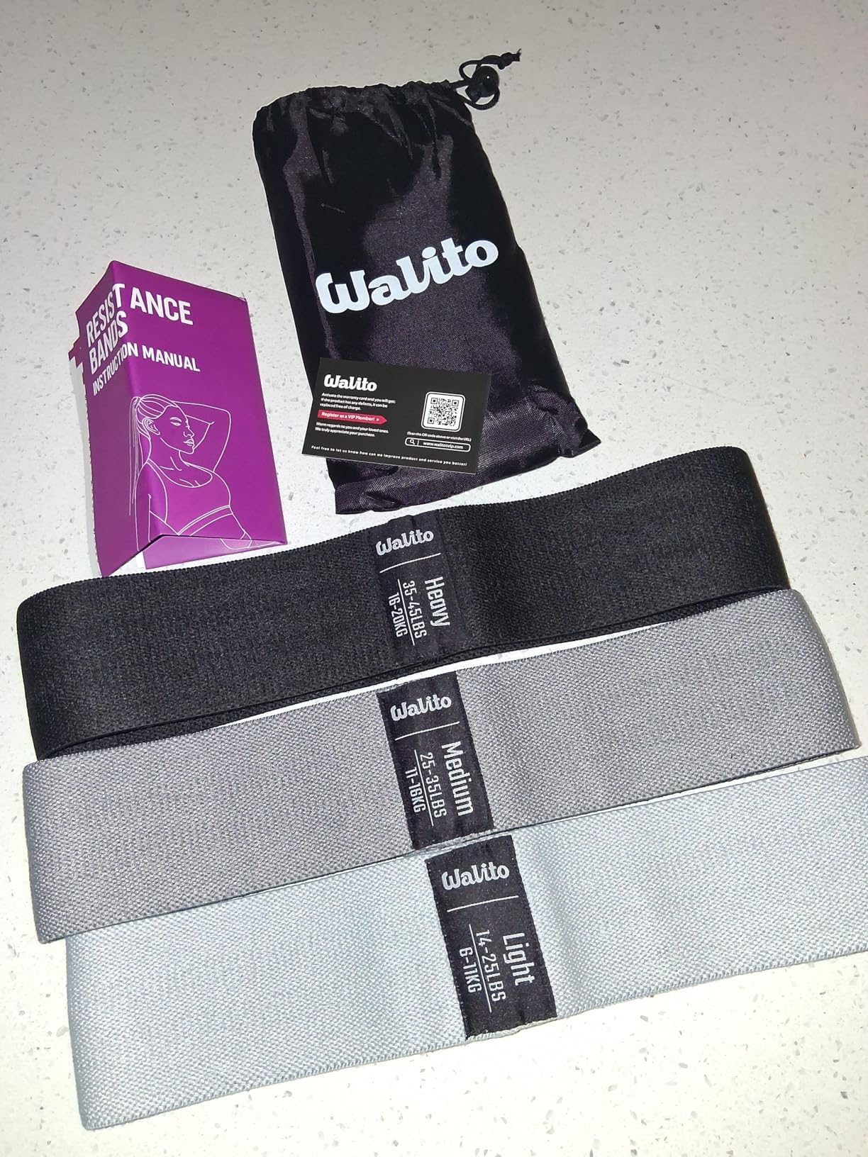 WALITO Resistance Bands for Working Out, Fabric Exercise Bands for Legs and Butt, Workout Bands for Women and Men customer photo 1