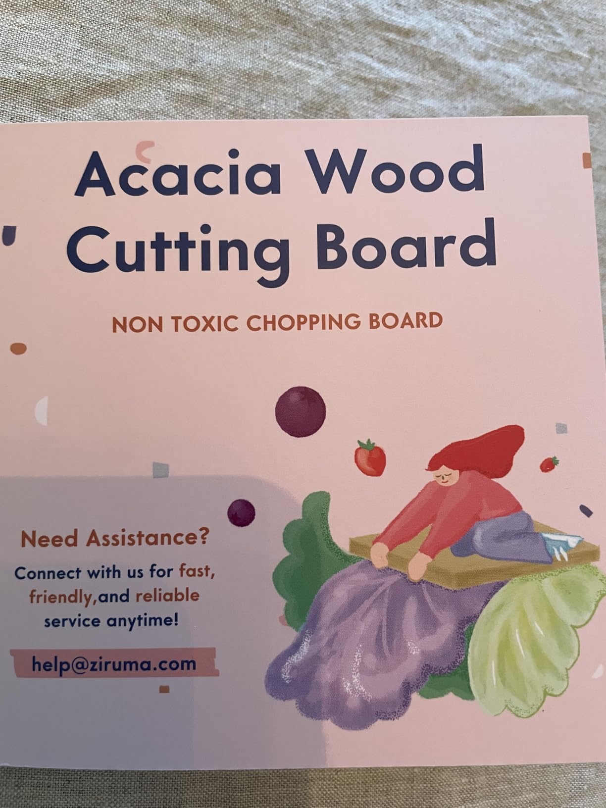 Ziruma Non-Toxic Acacia Wood Cutting Board, Mineral Oil Free, 16x11 in | Mineral oil & petroleum free. Plastic free. FSC-certified wood. Knife-friendly surface. Beeswax, flaxseed & lemon oil finish. customer photo 1