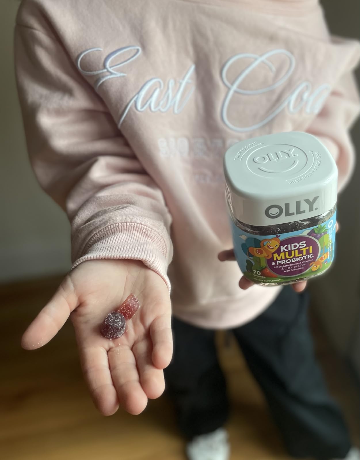 OLLY Kids Multivitamin & Probiotic Gummy, Digestive Support, Vitamins A, D, C, E, B, Zinc, Chewable Supplement, Berry Flavored, 50 Day Supply - 100 Count customer photo 2