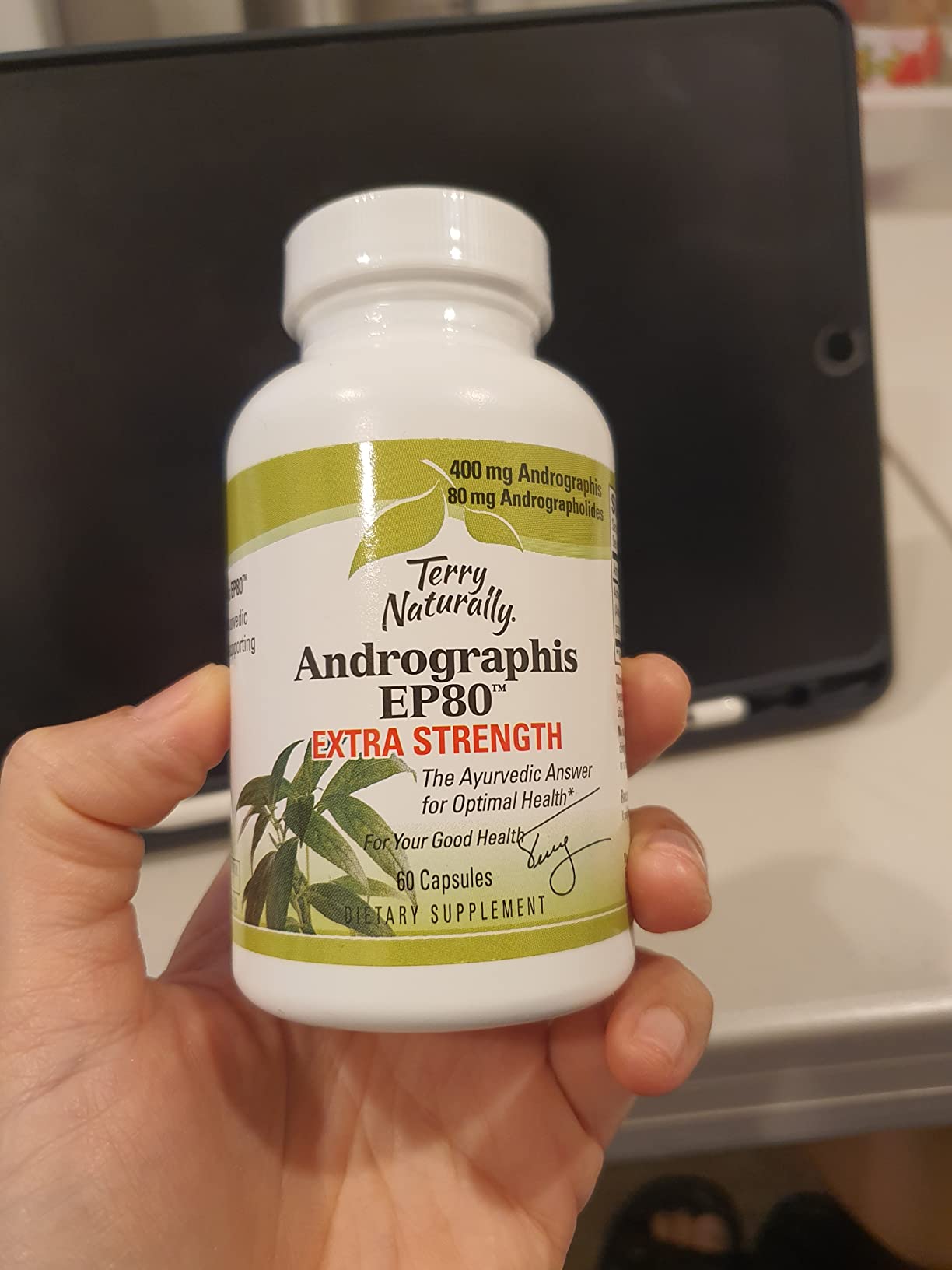Terry Naturally Andrographis EP80 Extra Strength - Brain Health & Immune Support - Joint Health Supplement to Aid Mobility - Vegan Adaptogen Supplement for Energy & Liver Support - 60 Capsules customer photo 1