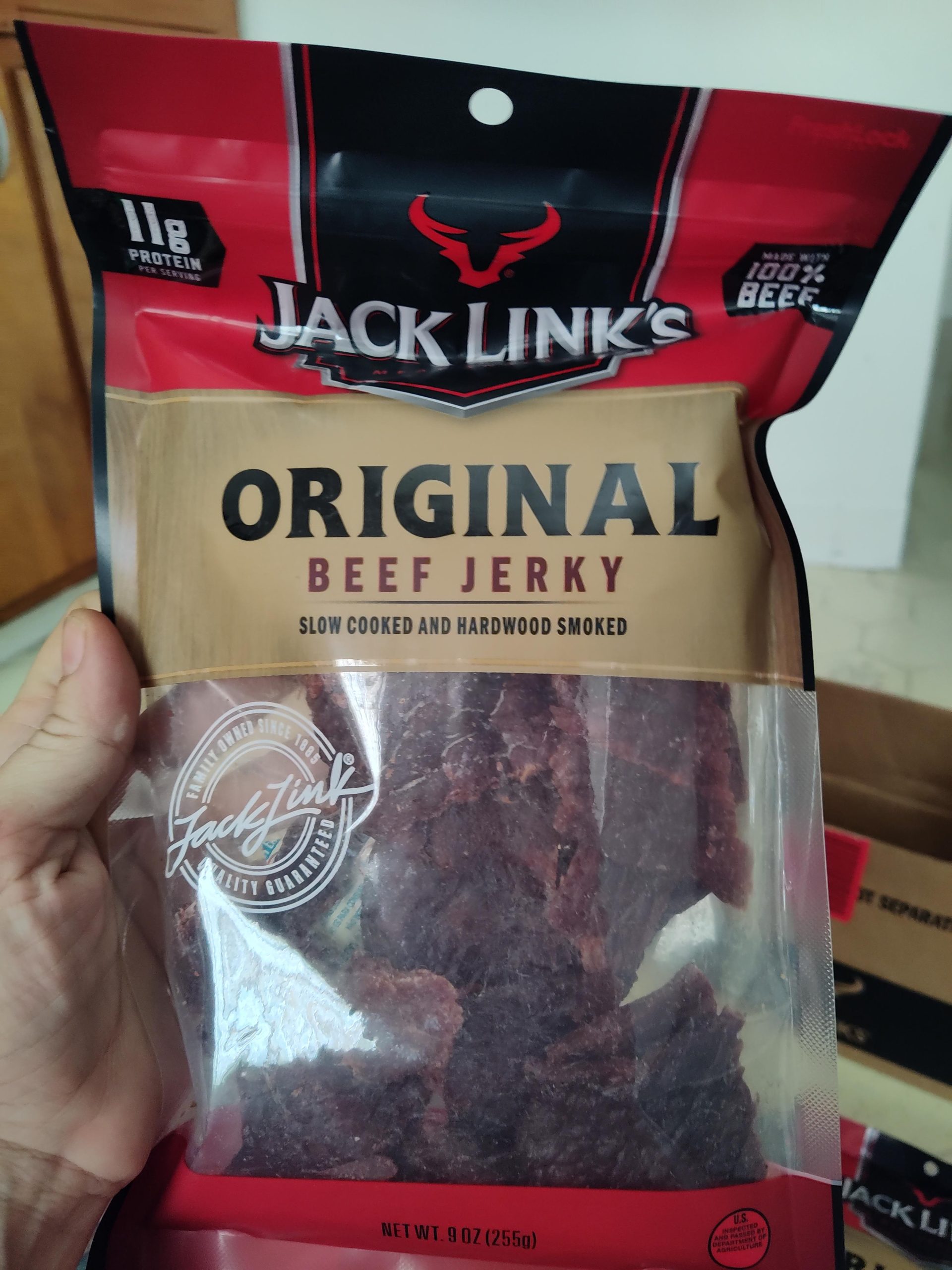 Jack Link's Original Beef Jerky Multipack - (2 Pack) 9 oz Large Bags - Ready to Eat Real Meat Protein Snacks - 10g Protein per Serving - Made with 100% Real Beef customer photo 1