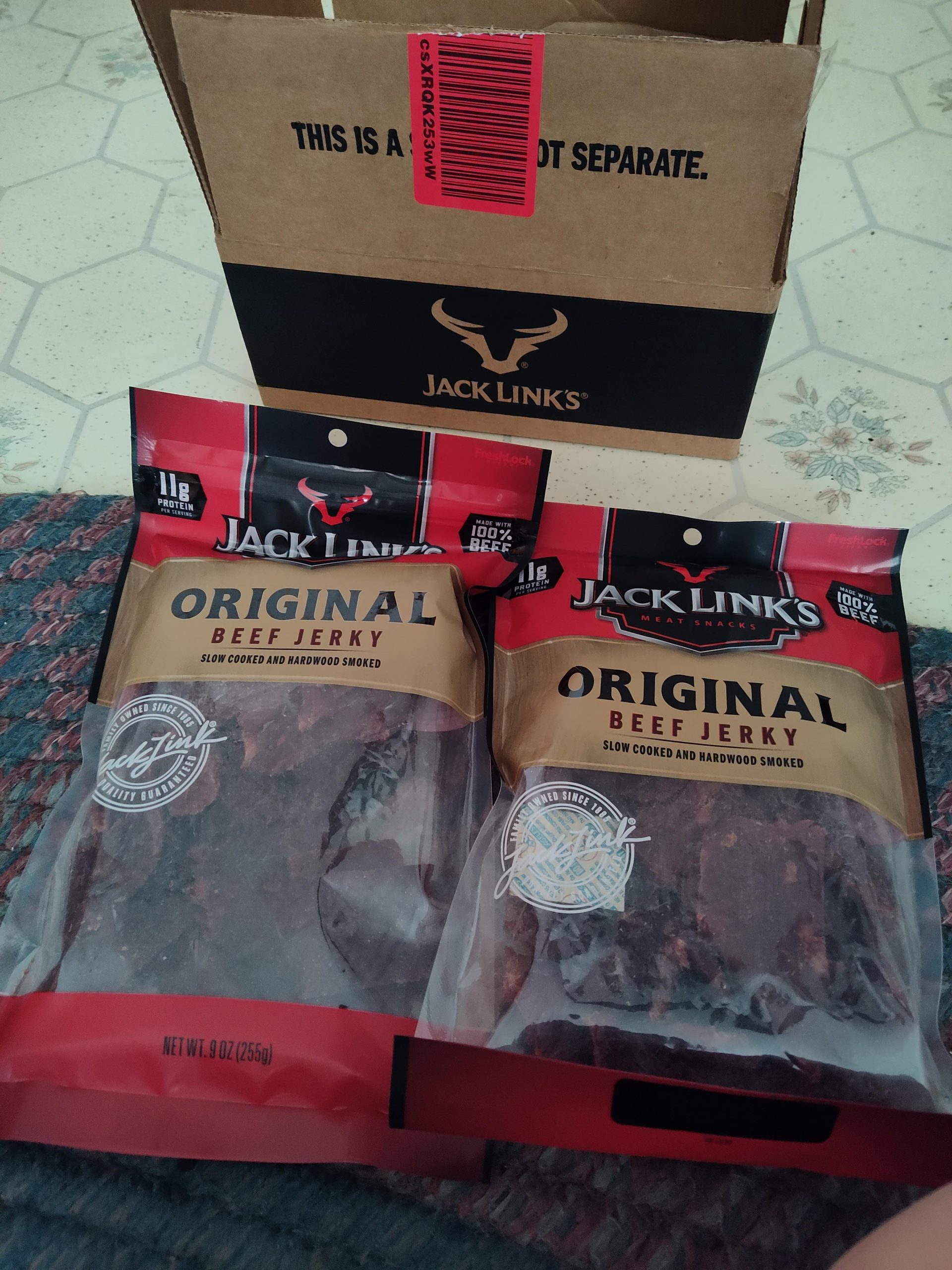 Jack Link's Original Beef Jerky Multipack - (2 Pack) 9 oz Large Bags - Ready to Eat Real Meat Protein Snacks - 10g Protein per Serving - Made with 100% Real Beef customer photo 2