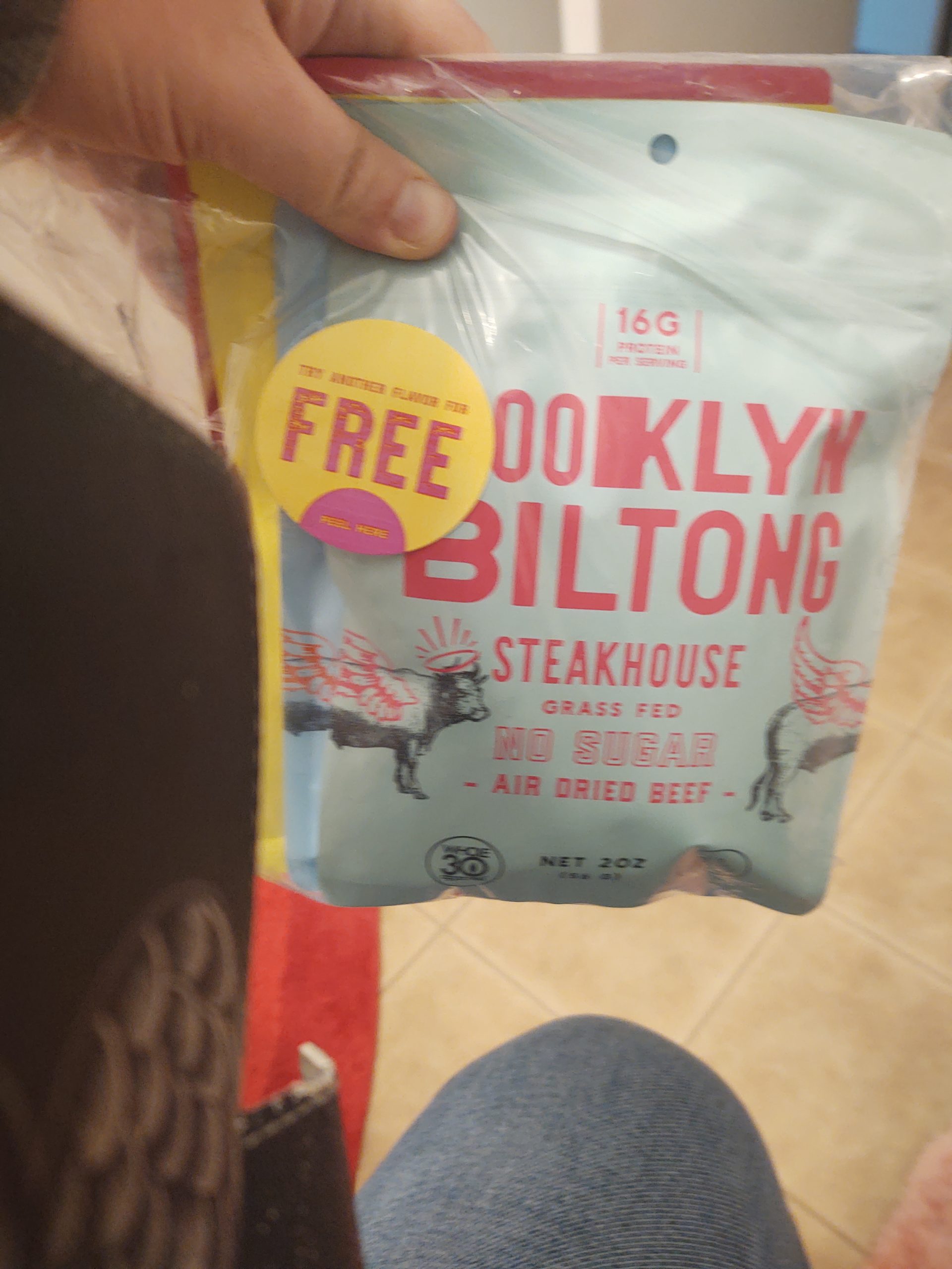 Brooklyn Biltong Beef Jerky Snack Packs (Variety Pack, 2 oz, Pack of 5) - Grass Fed Beef Protein Snacks, 32g Grass Fed Protein Per Pack - Sugar Free, Gluten Free, Paleo, Whole 30, and Keto Snacks customer photo 2