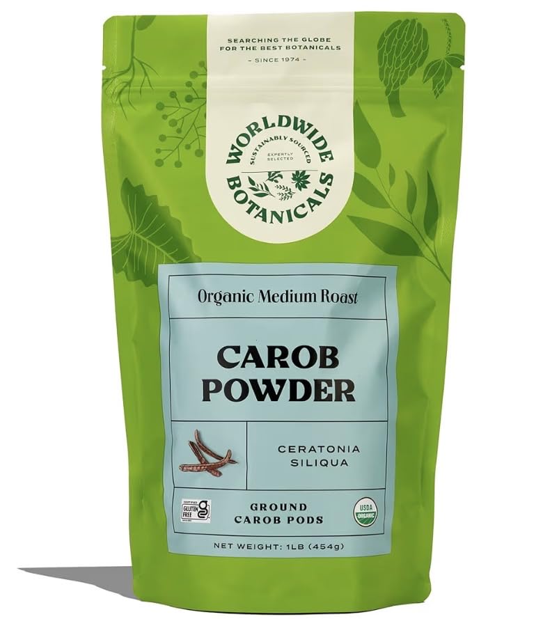 Worldwide Botanicals Organic Carob Powder, Medium Roast - 1 lb - Caffeine Free Cocoa Alternative - Low Fat Super Food with Natural Sweetness- Gluten Free, Kosher, 16 ounces customer photo 1
