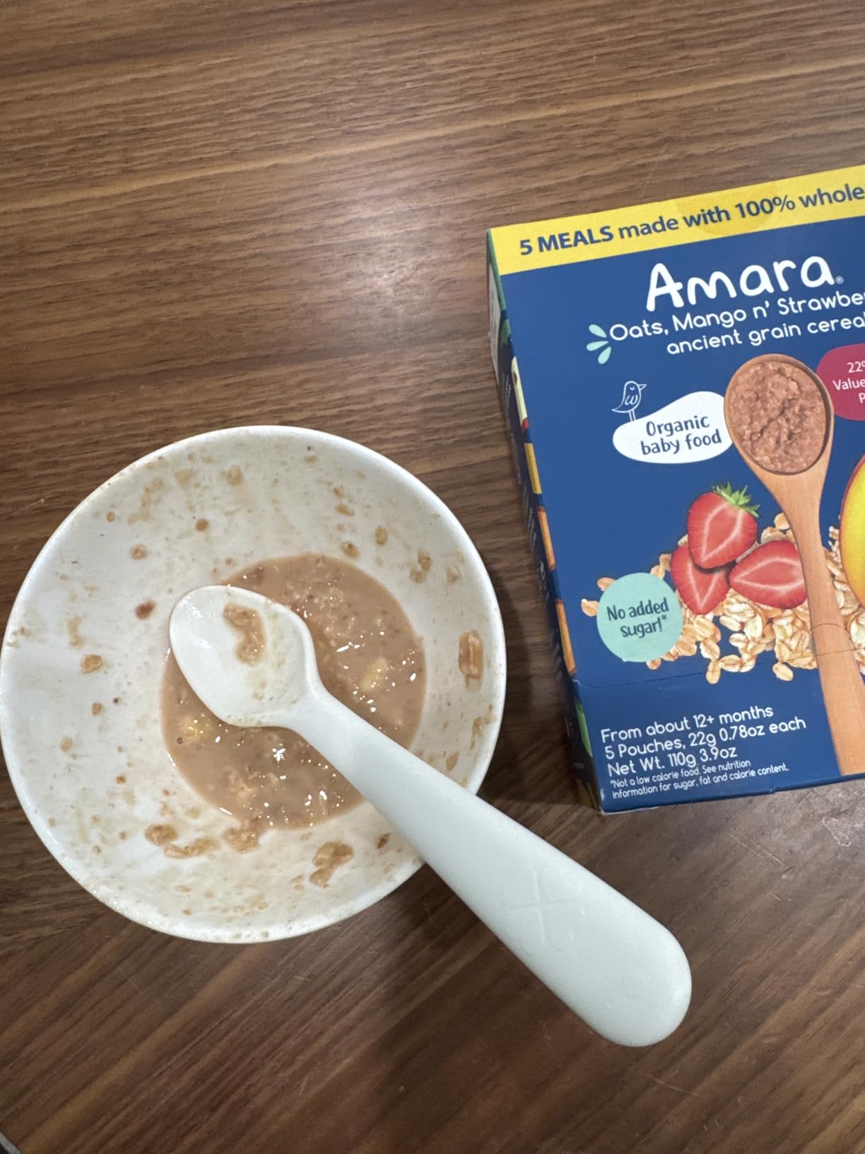 Amara Organic Baby Food - Stage 3 - Ancient Grain - Baby Cereal to Mix With Breastmilk, Water or Baby Formula - Shelf Stable Baby Food Made from Organic Fruit & Veggies - 5 Pouches, 3.5oz Per Serving customer photo 1